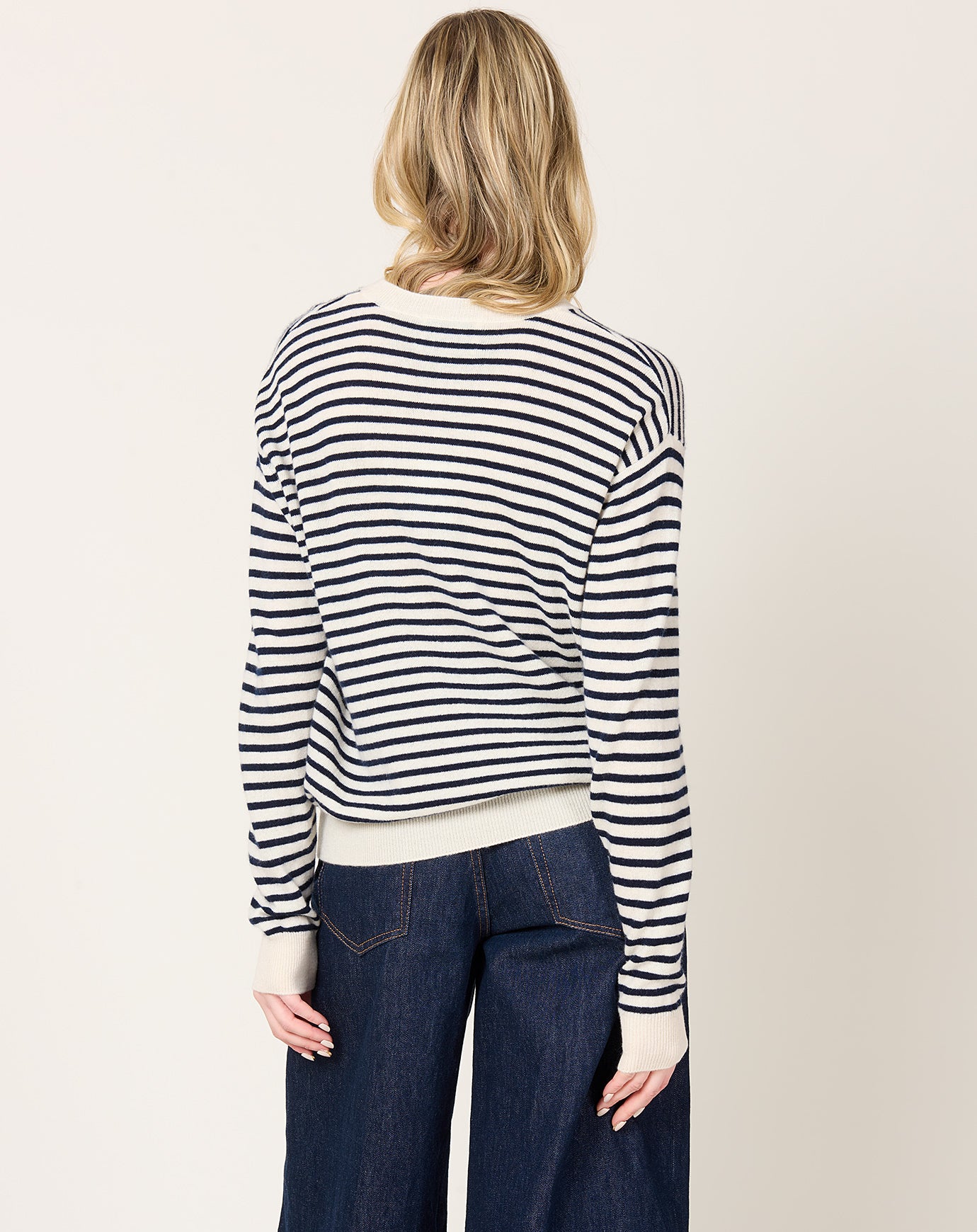 Demylee Neve Sweater in Ivory & Navy Stripe