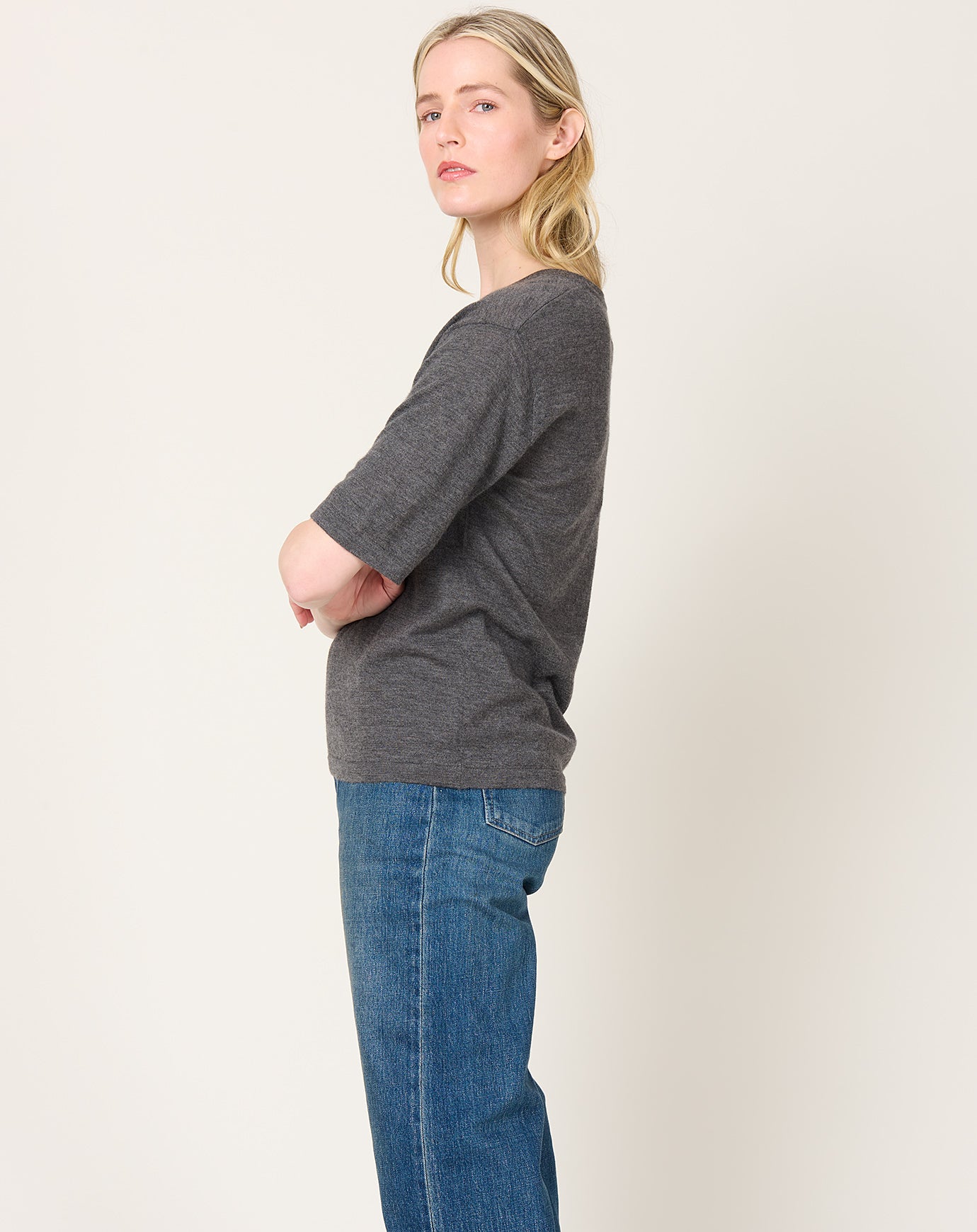 Demylee Remy Top in Charcoal Heather