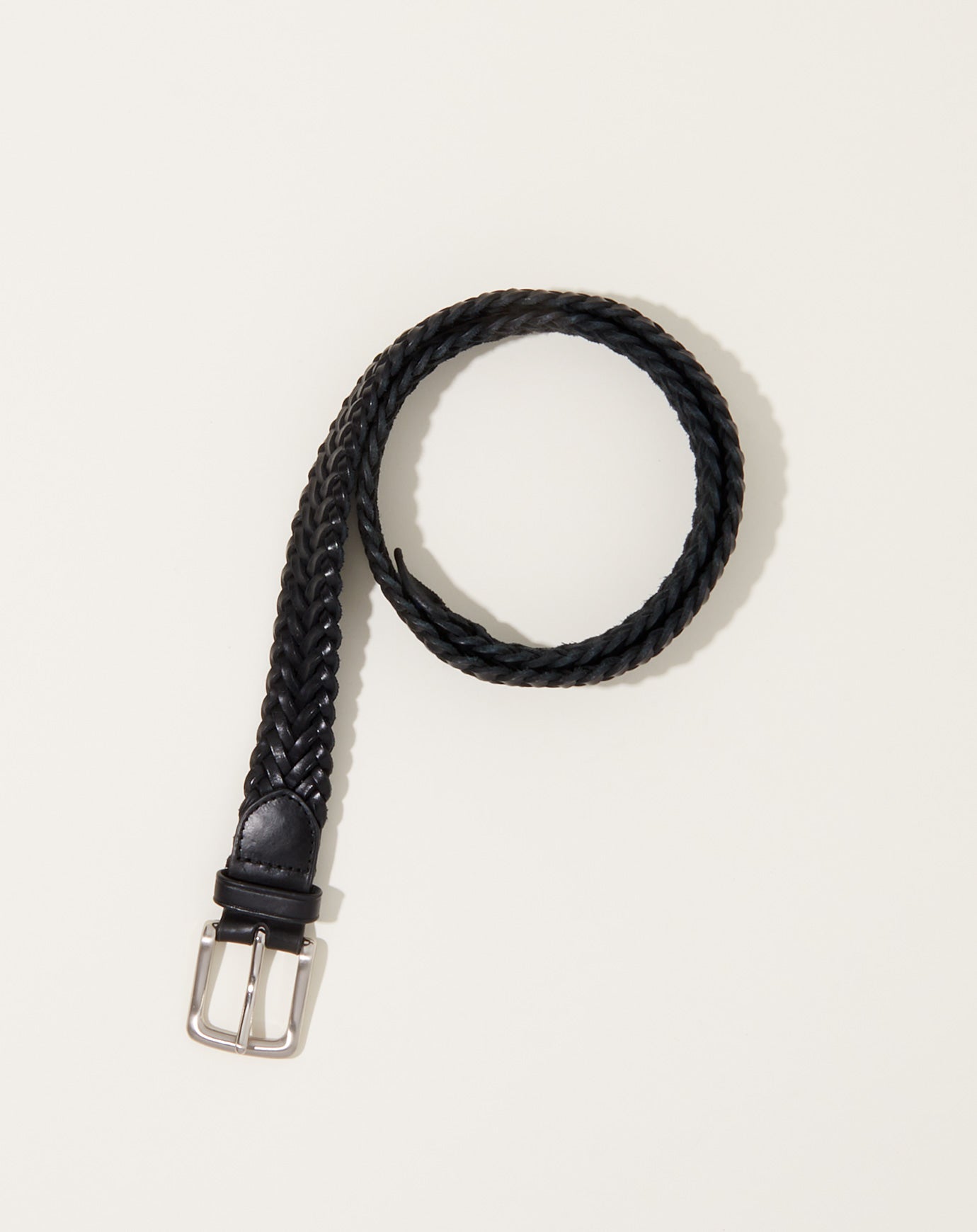 Dragon Diffusion Braided Leather Belt in Black