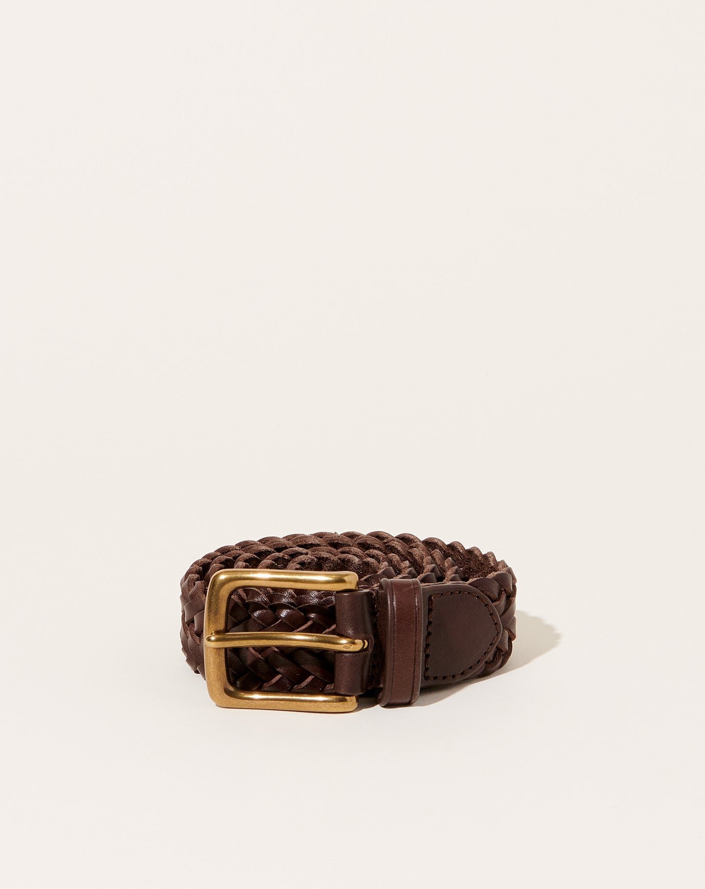 Dragon Diffusion Braided Leather Belt in Dark Brown