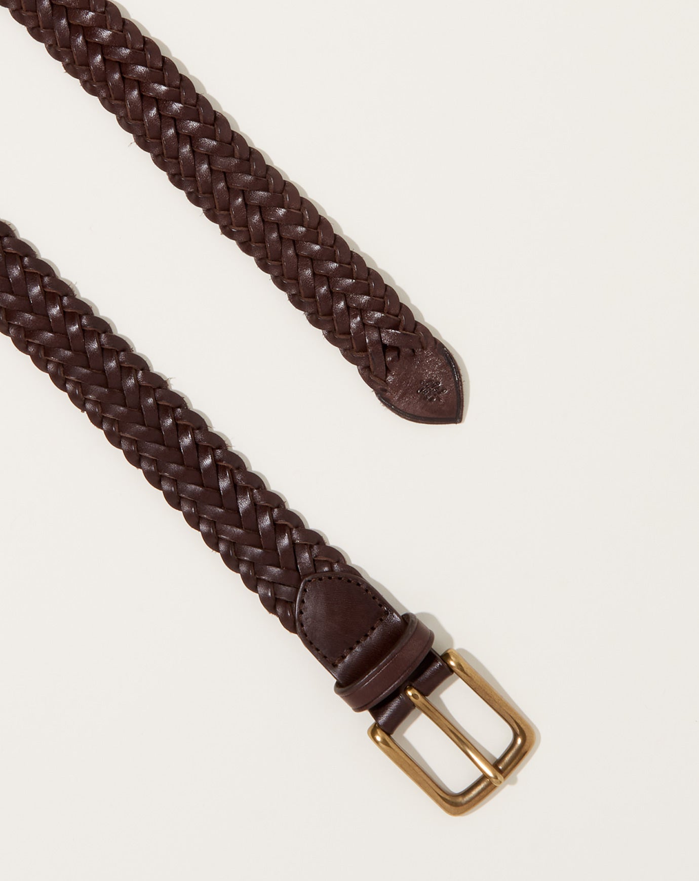 Dragon Diffusion Braided Leather Belt in Dark Brown