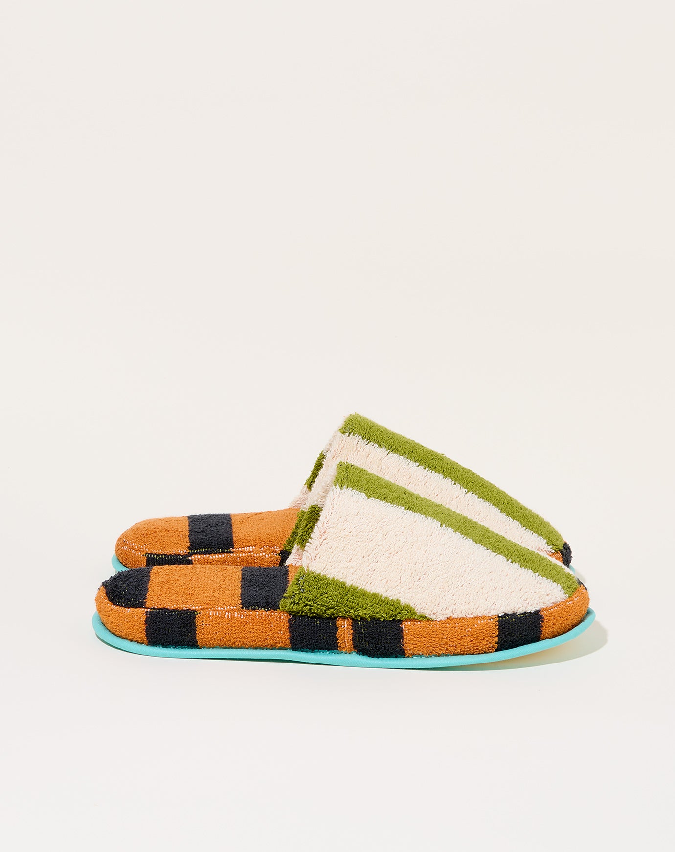 Dusen Dusen Terry Slippers in Juniper Stripe