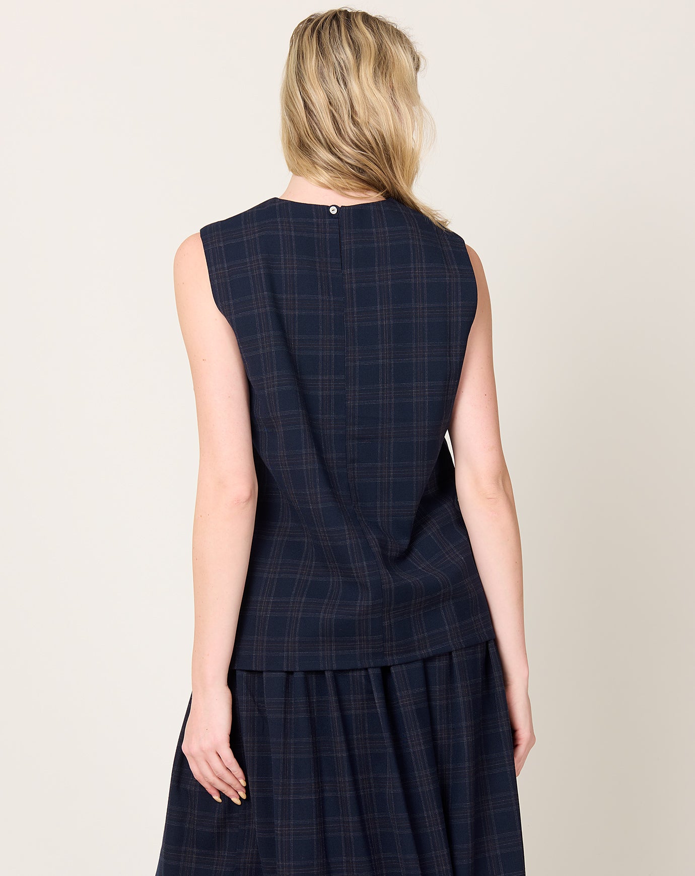 Eleph Simple Opa Top in Navy Check