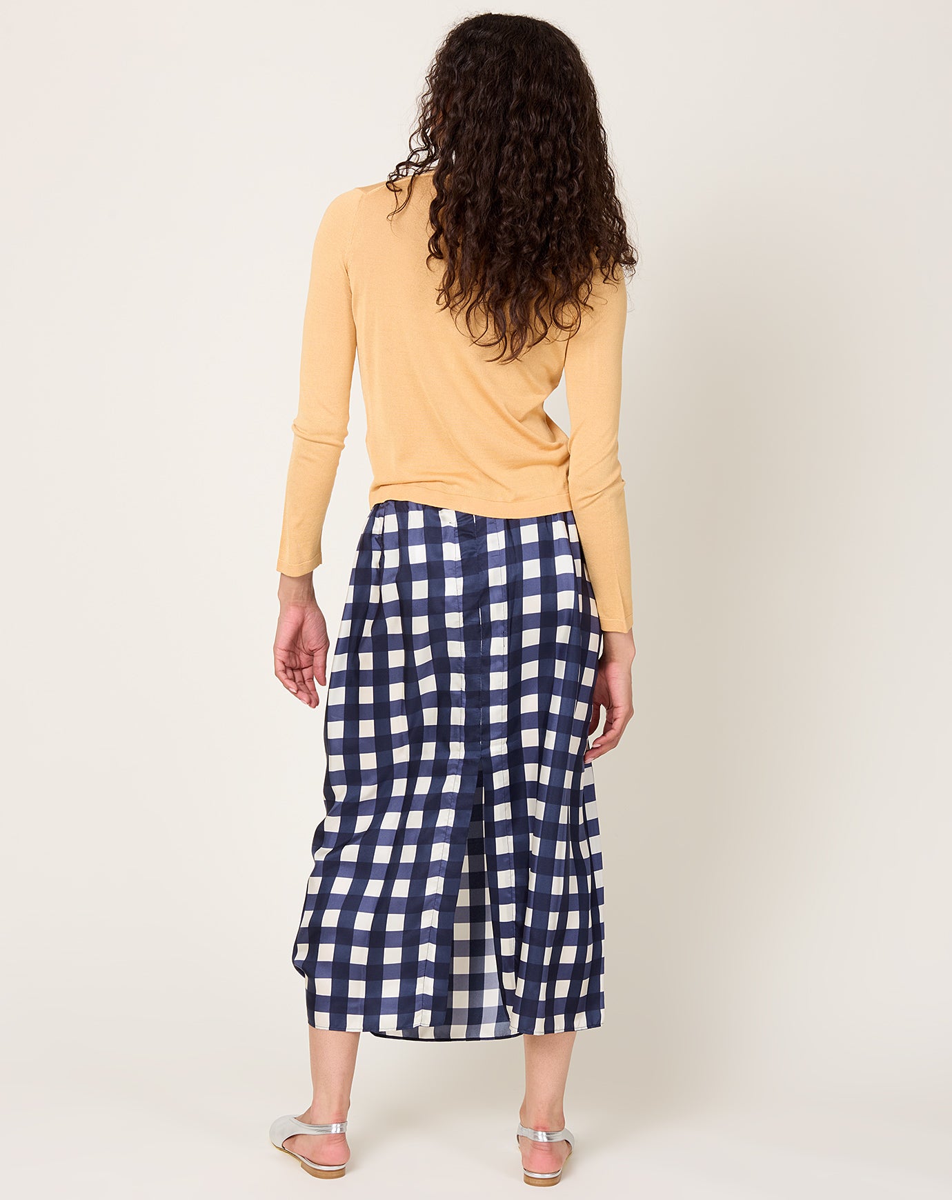 Eleph Simple Skirt in Navy Check