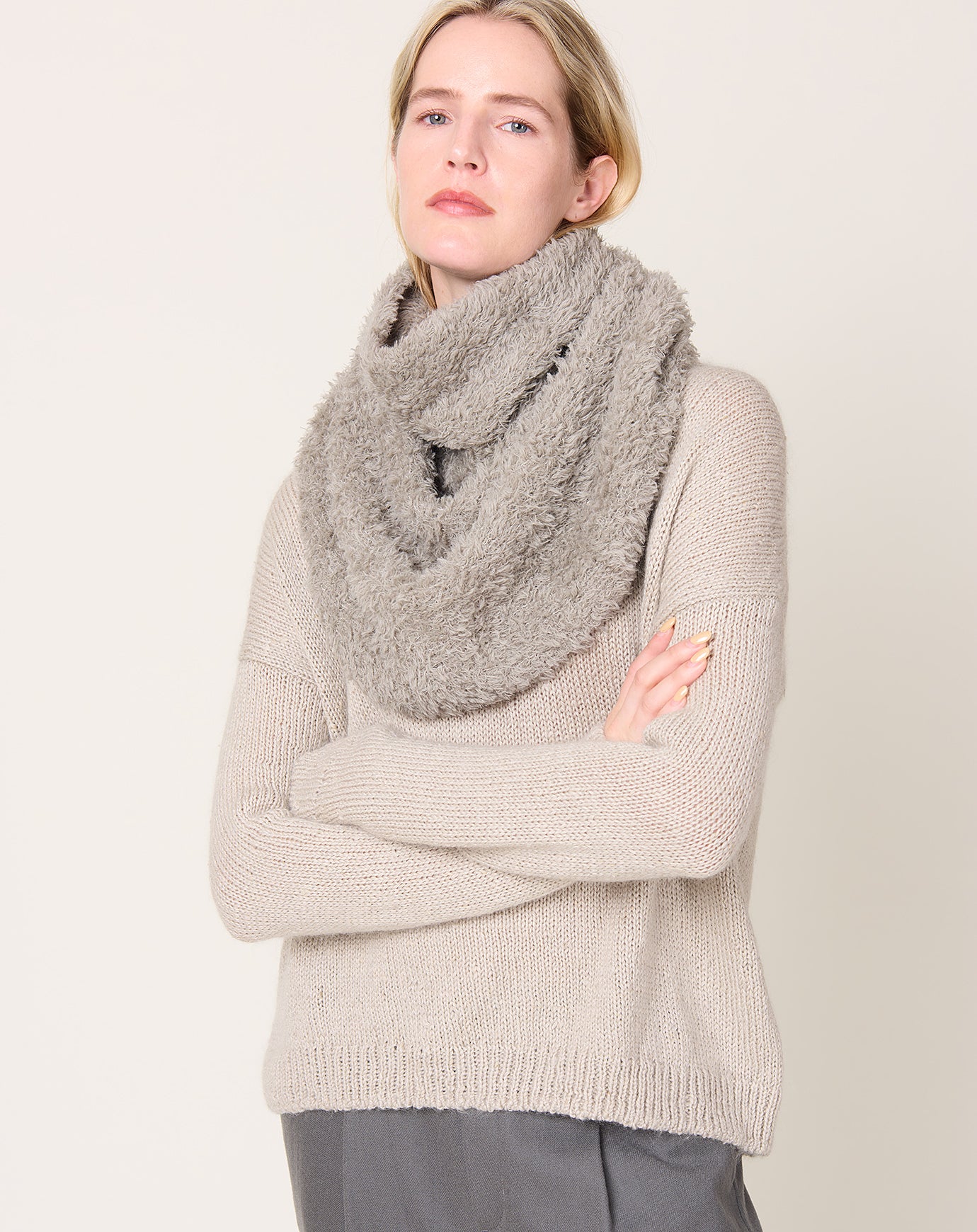 evam eva Baby Alpaca Snood in Oyster