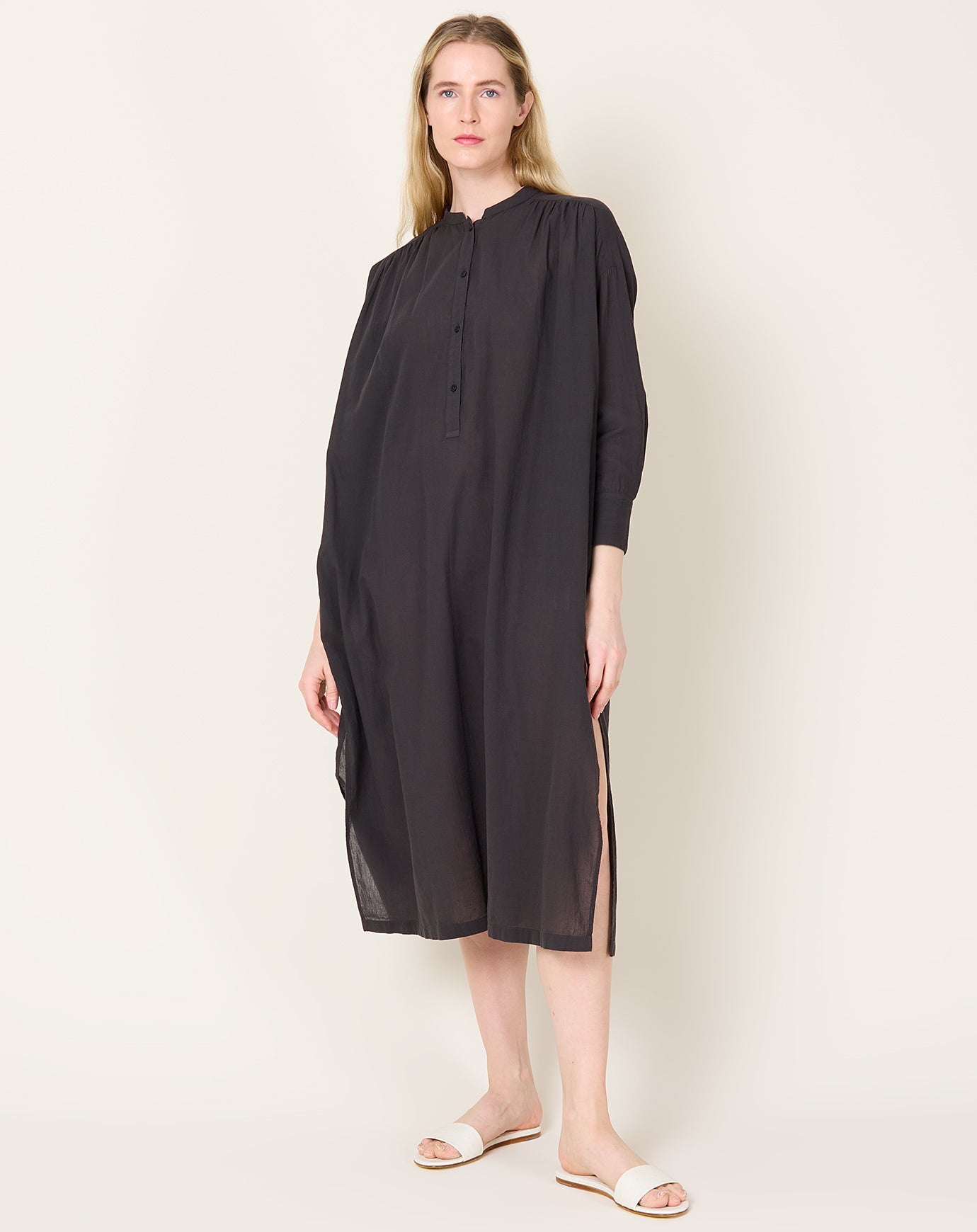 evam eva Botanical Dye Dress in Sumi