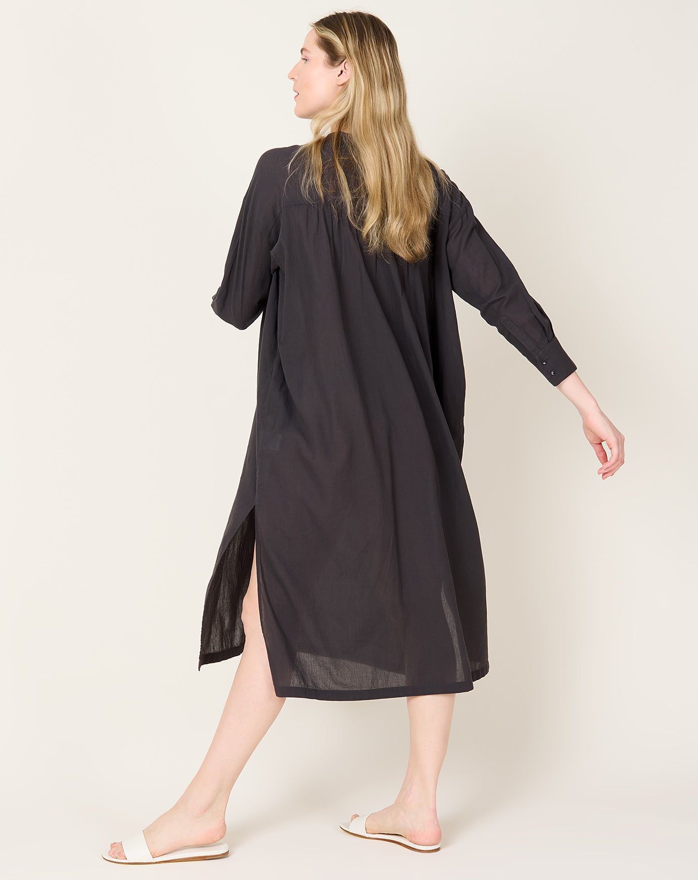 evam eva Botanical Dye Dress in Sumi