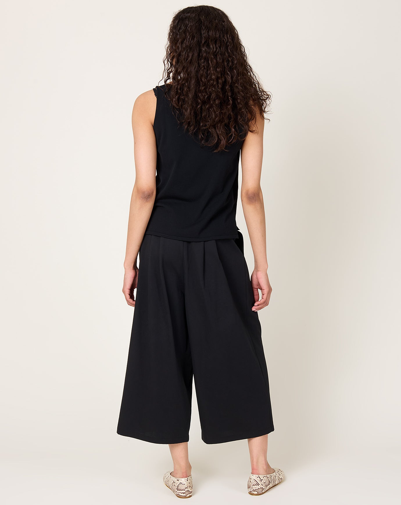 evam eva Cotton Culottes in Black