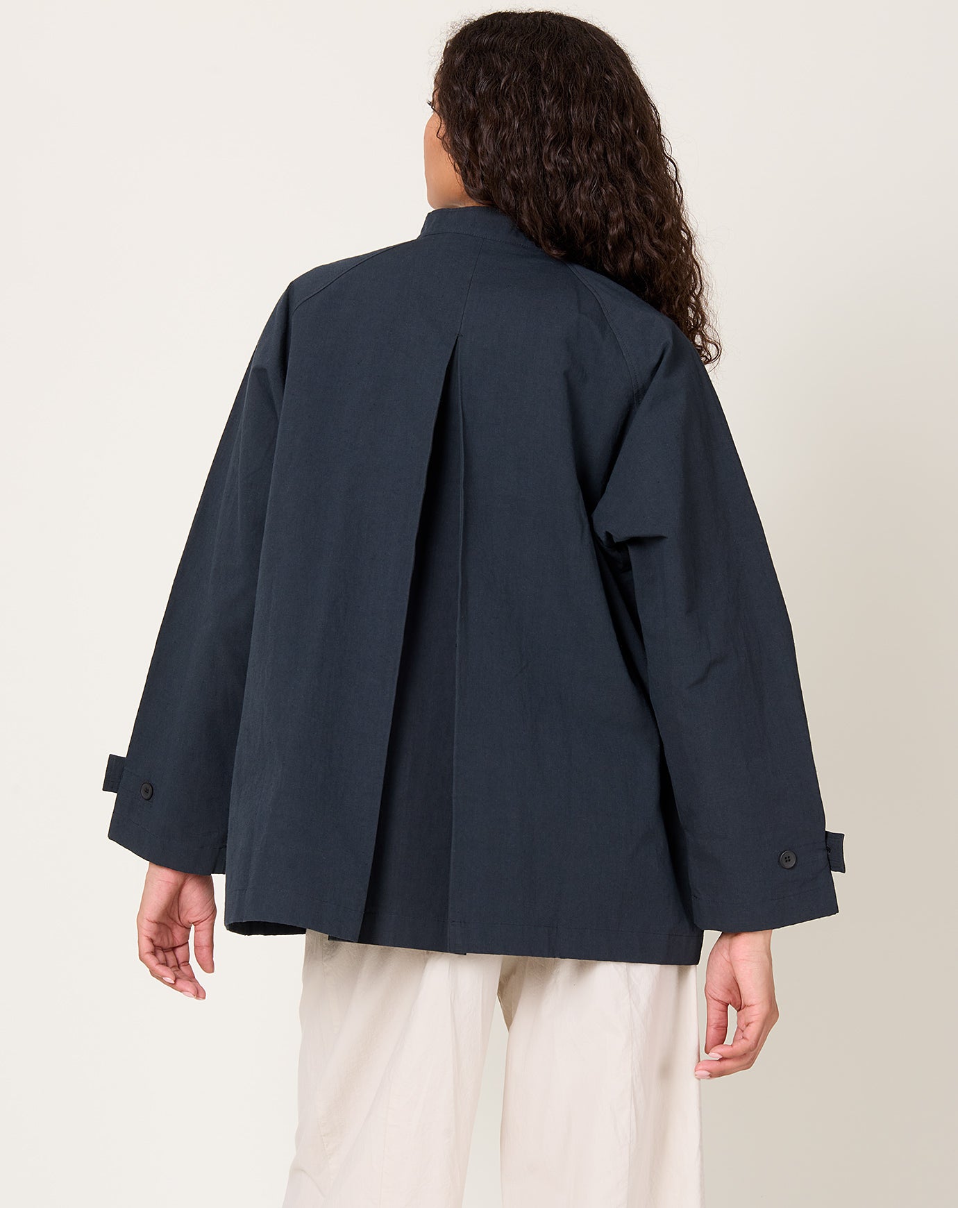 evam eva Cotton Raglan Jacket in Stone Grey