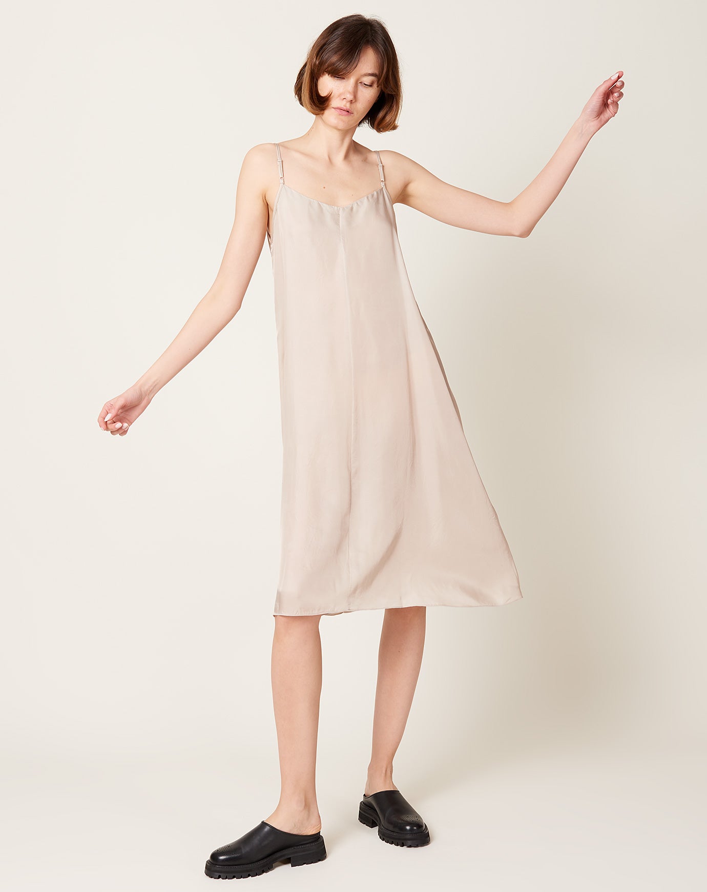 evam eva Inner Camisole Dress in Beige