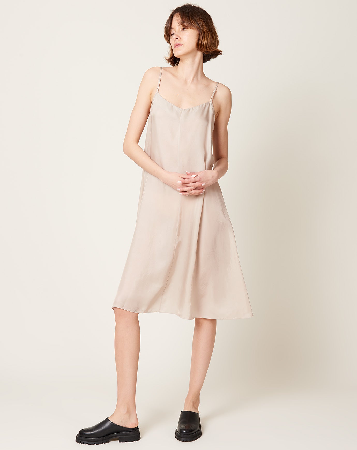 evam eva Inner Camisole Dress in Beige