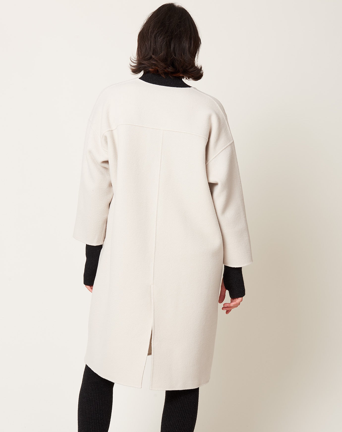 evam eva Long Coat in Ecru