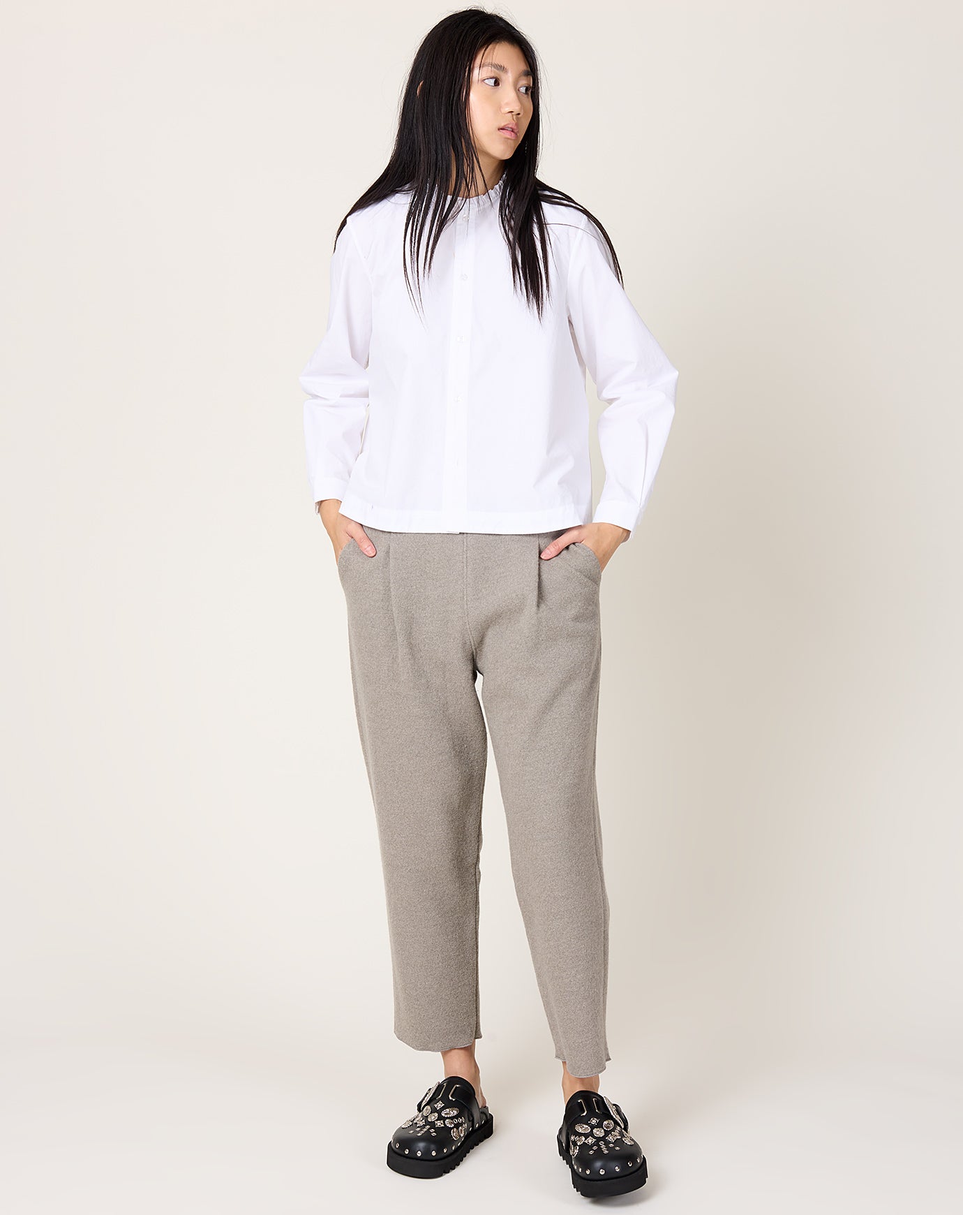 evam eva Press Wool Pants in Mocha