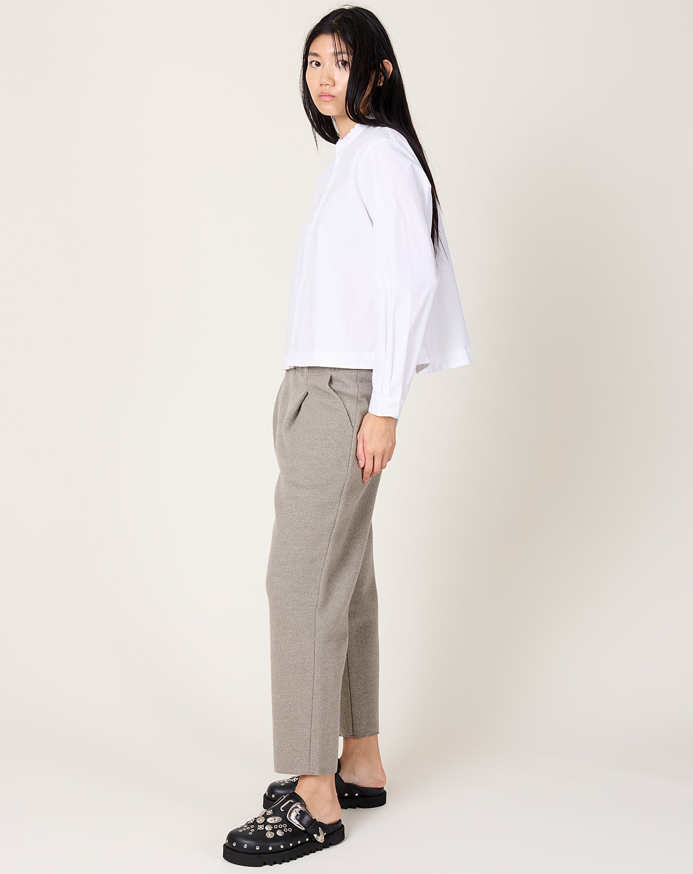evam eva Press Wool Pants in Mocha