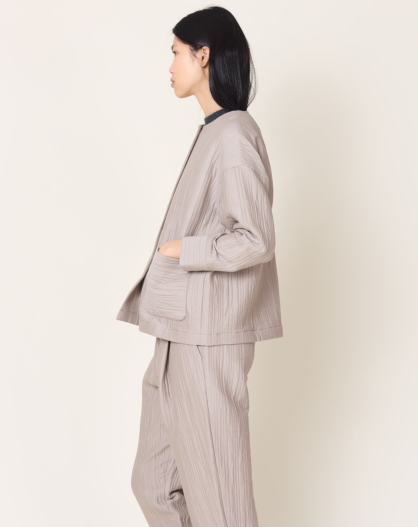 evam eva Quilting Jacket in Grege