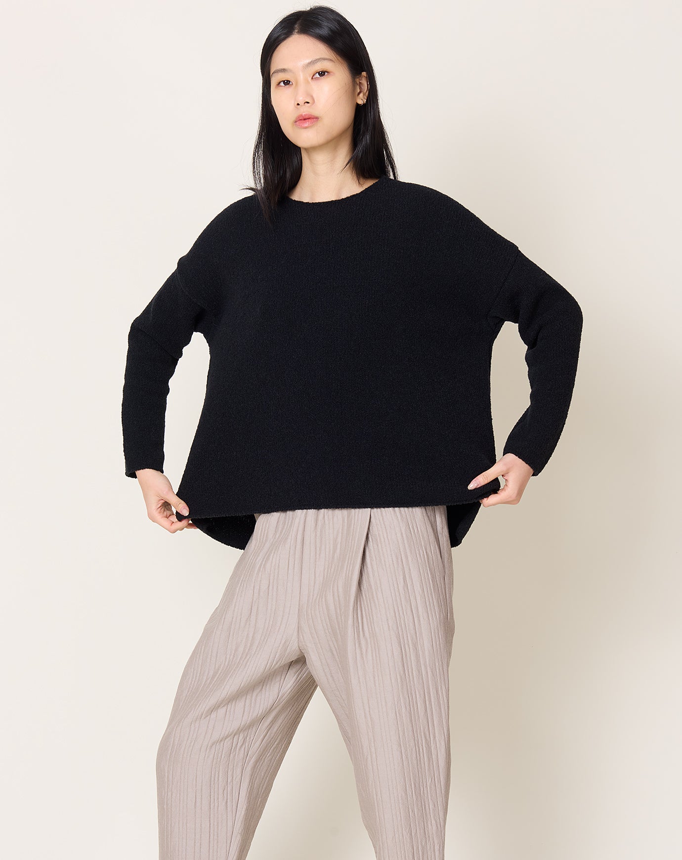 evam eva Renew Wool Pullover in Charcoal