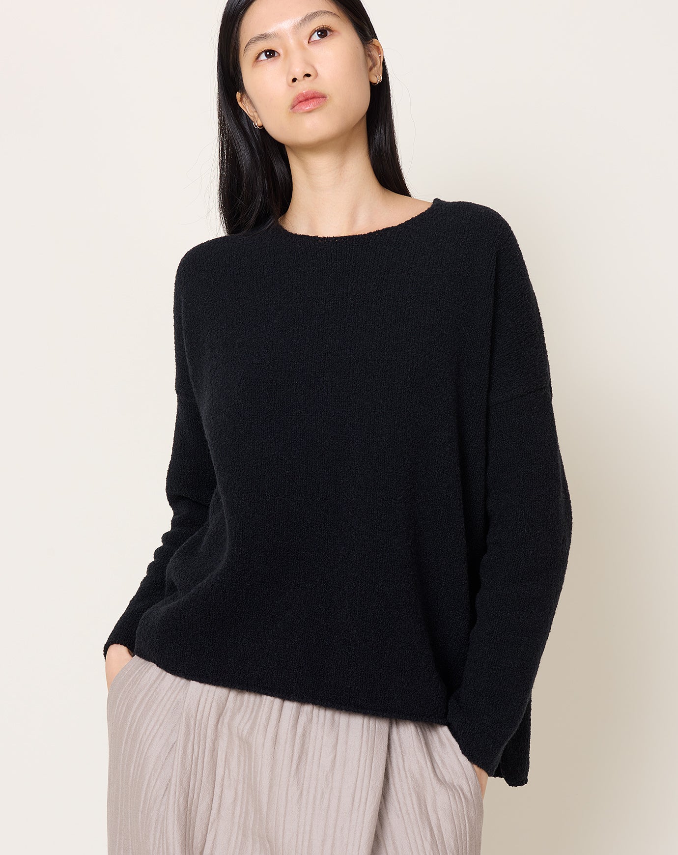 evam eva Renew Wool Pullover in Charcoal