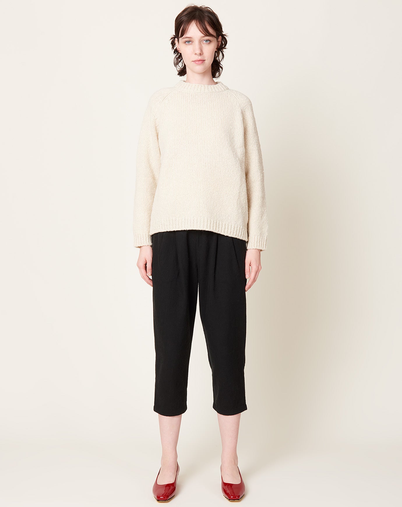 evam eva Renew-Wool Pullover in Ecru