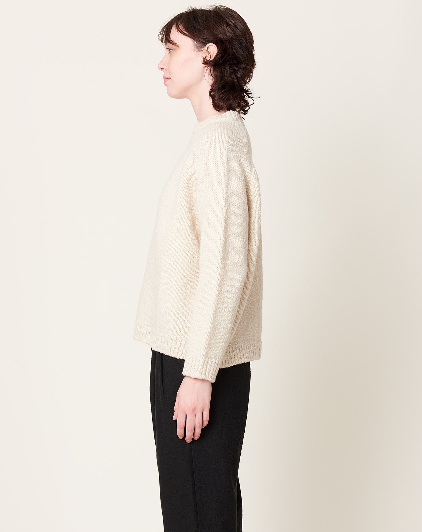 evam eva Renew-Wool Pullover in Ecru