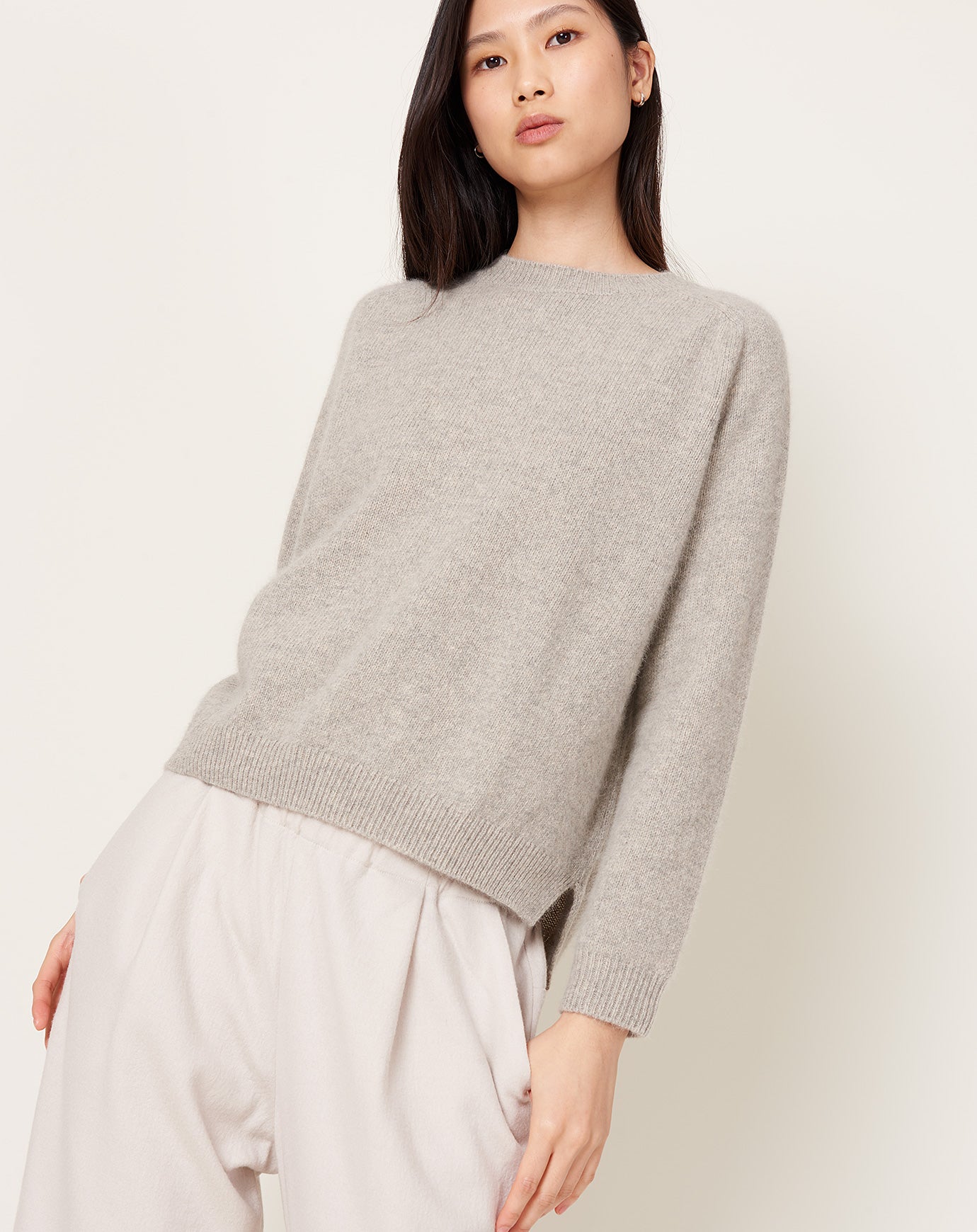 evam eva Wool Fox Pullover in Beige