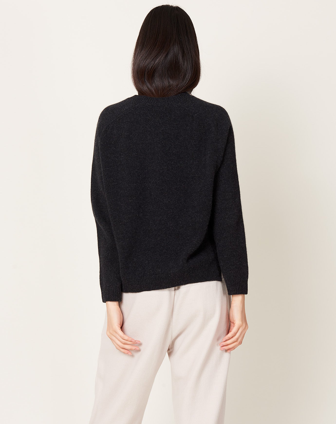 evam eva Wool Fox Pullover in Charcoal