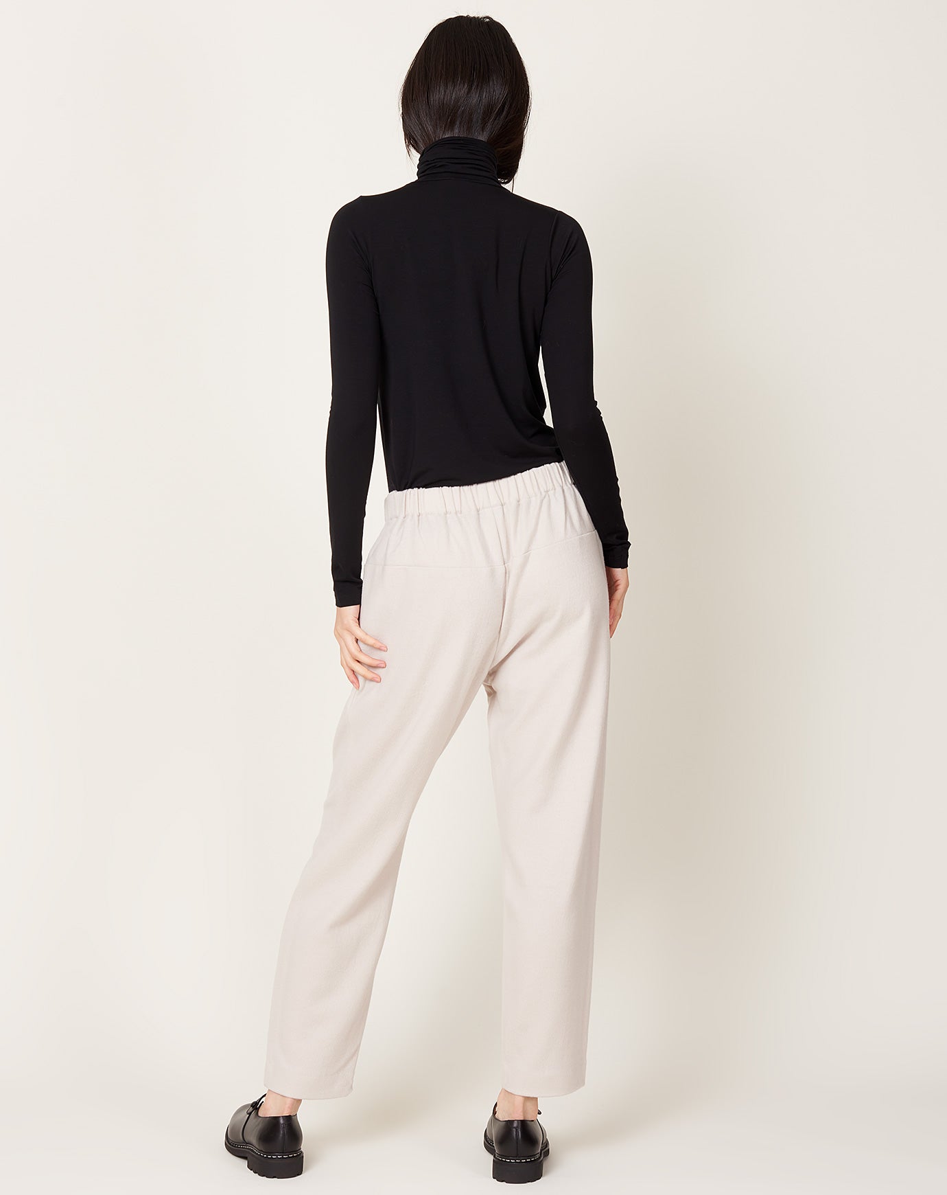 evam eva Wool Tuck Pants in Ecru