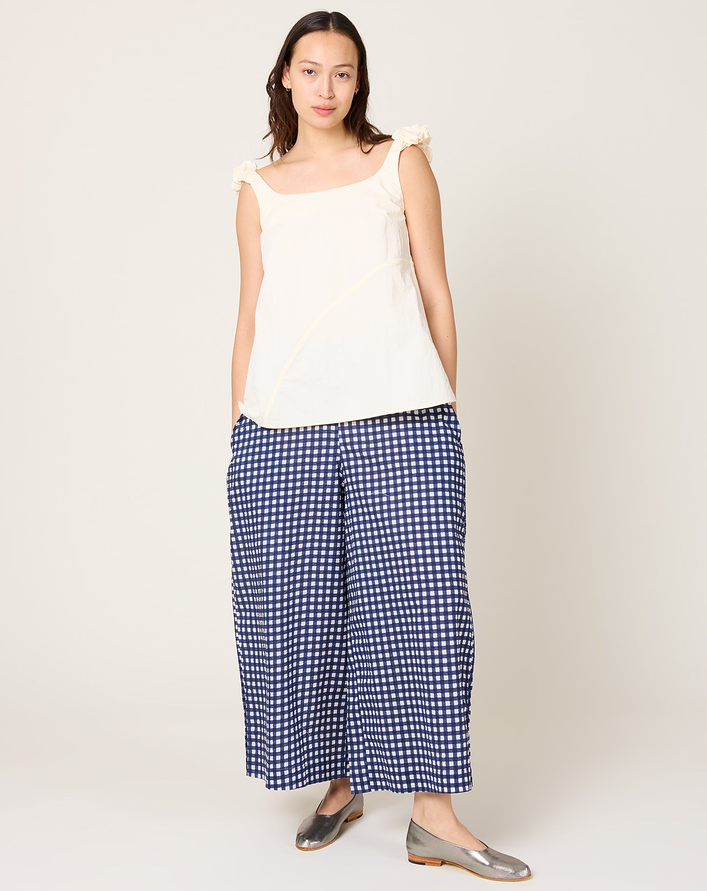 Fabiana Pigna Gaul Pant in Blue Gingham