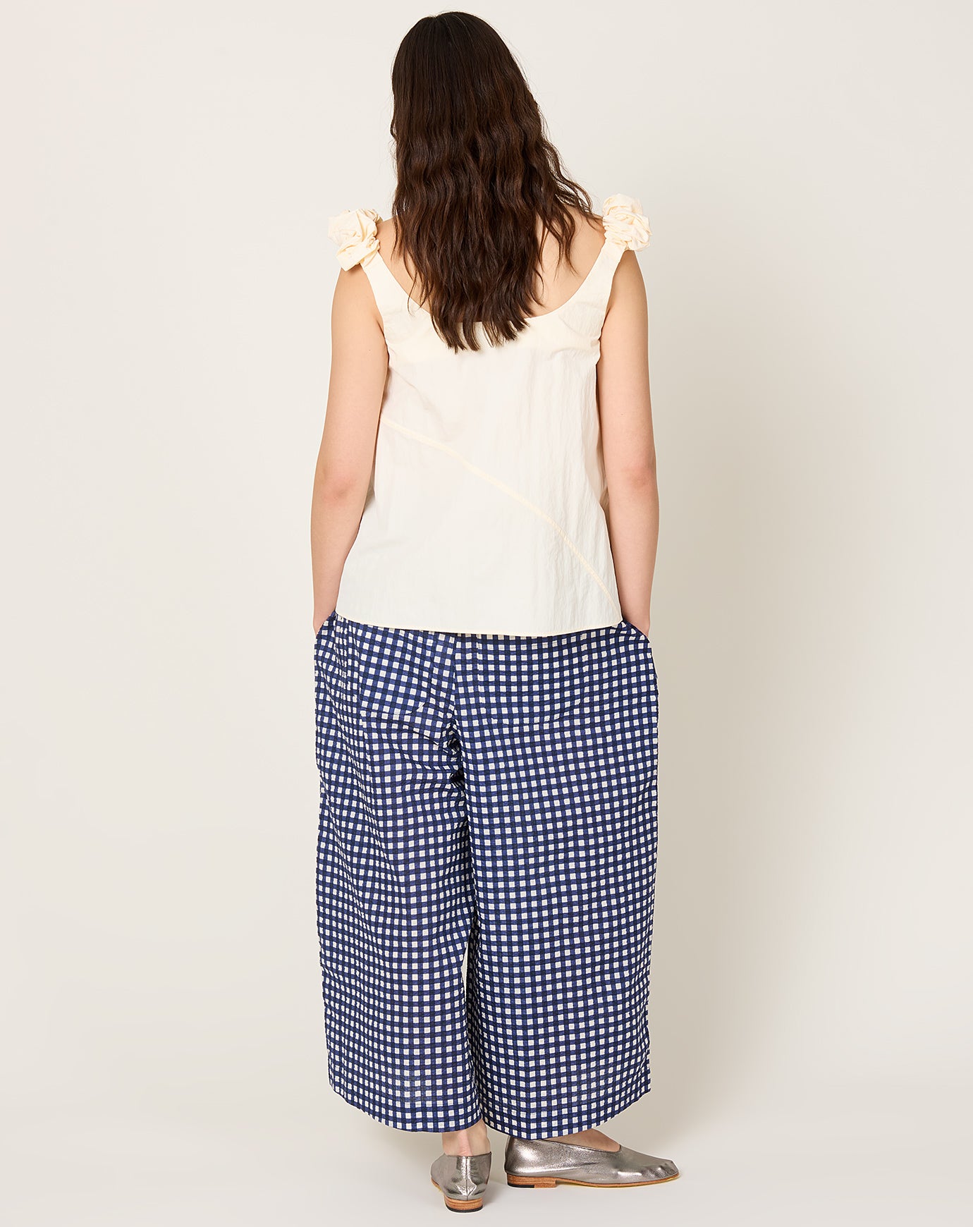 Fabiana Pigna Gaul Pant in Blue Gingham