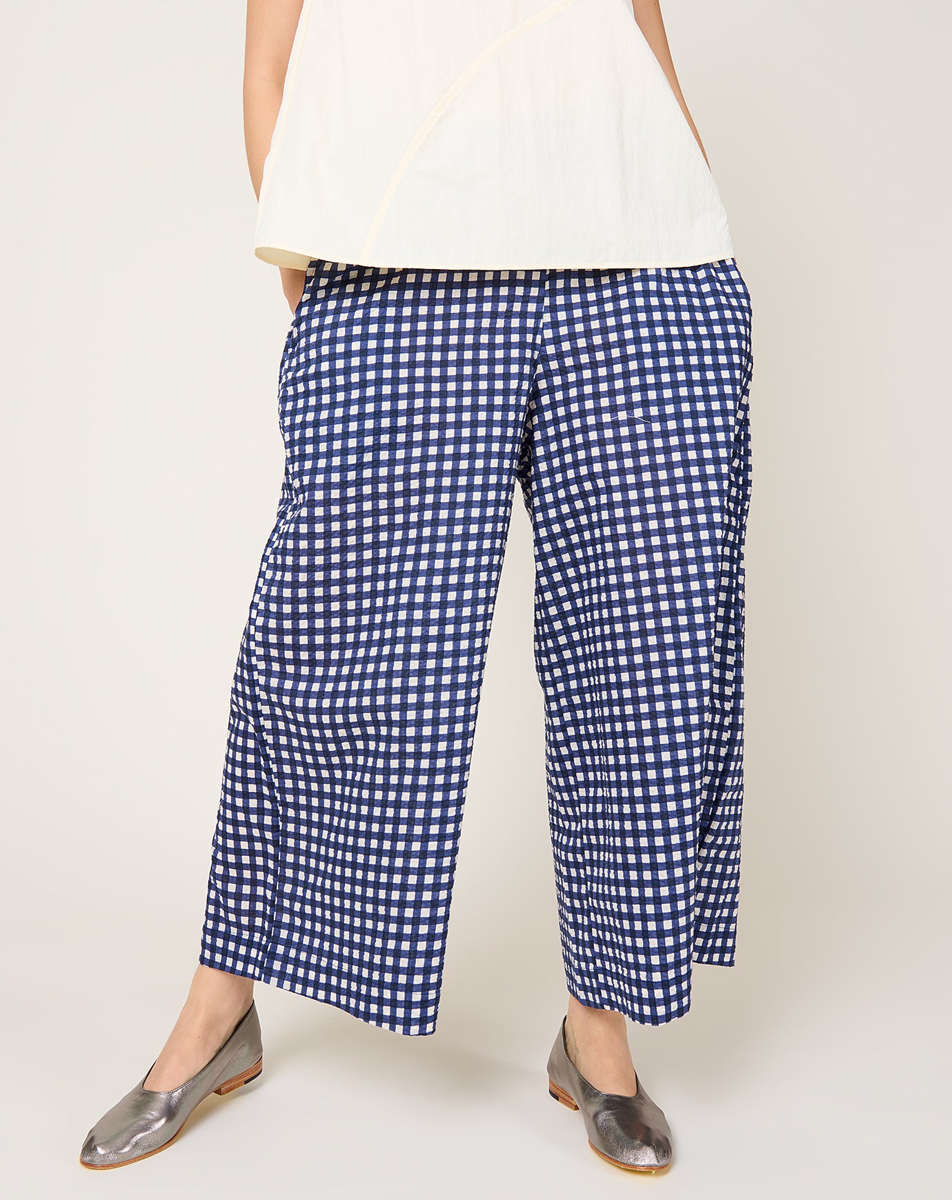 Fabiana Pigna Gaul Pant in Blue Gingham