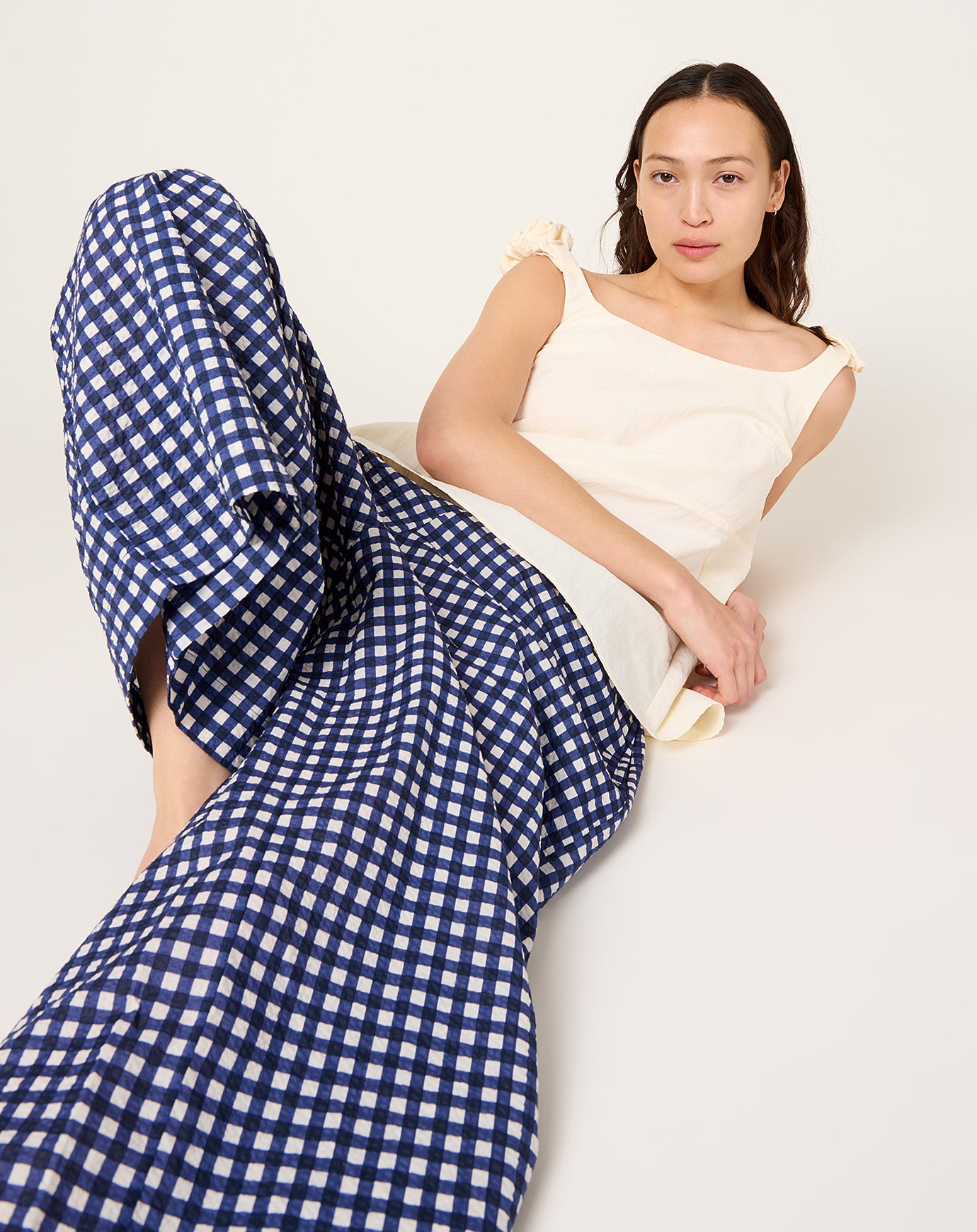 Fabiana Pigna Gaul Pant in Blue Gingham
