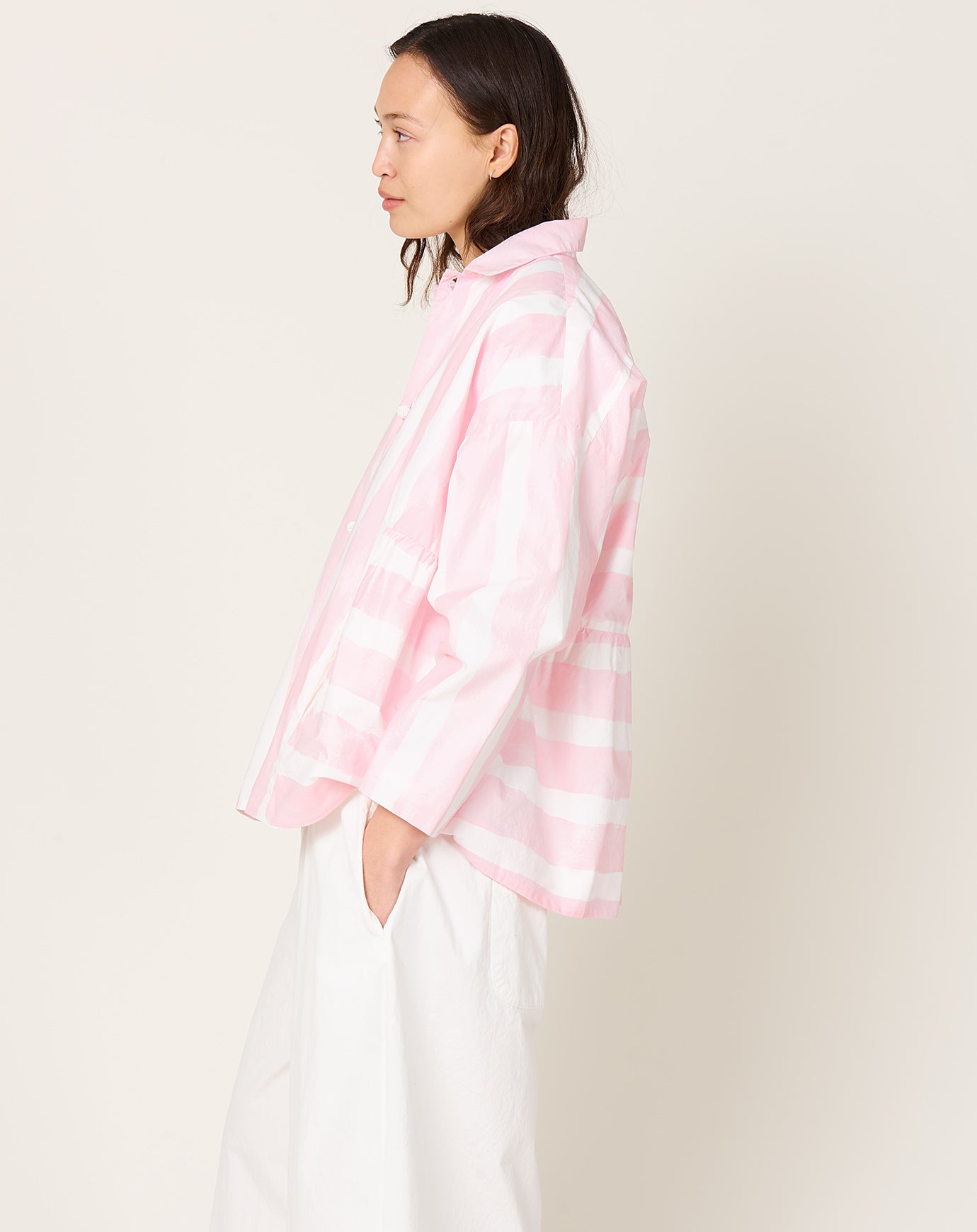 Fabiana Pigna Juana Jacket in Brushstroke Rose Stripe