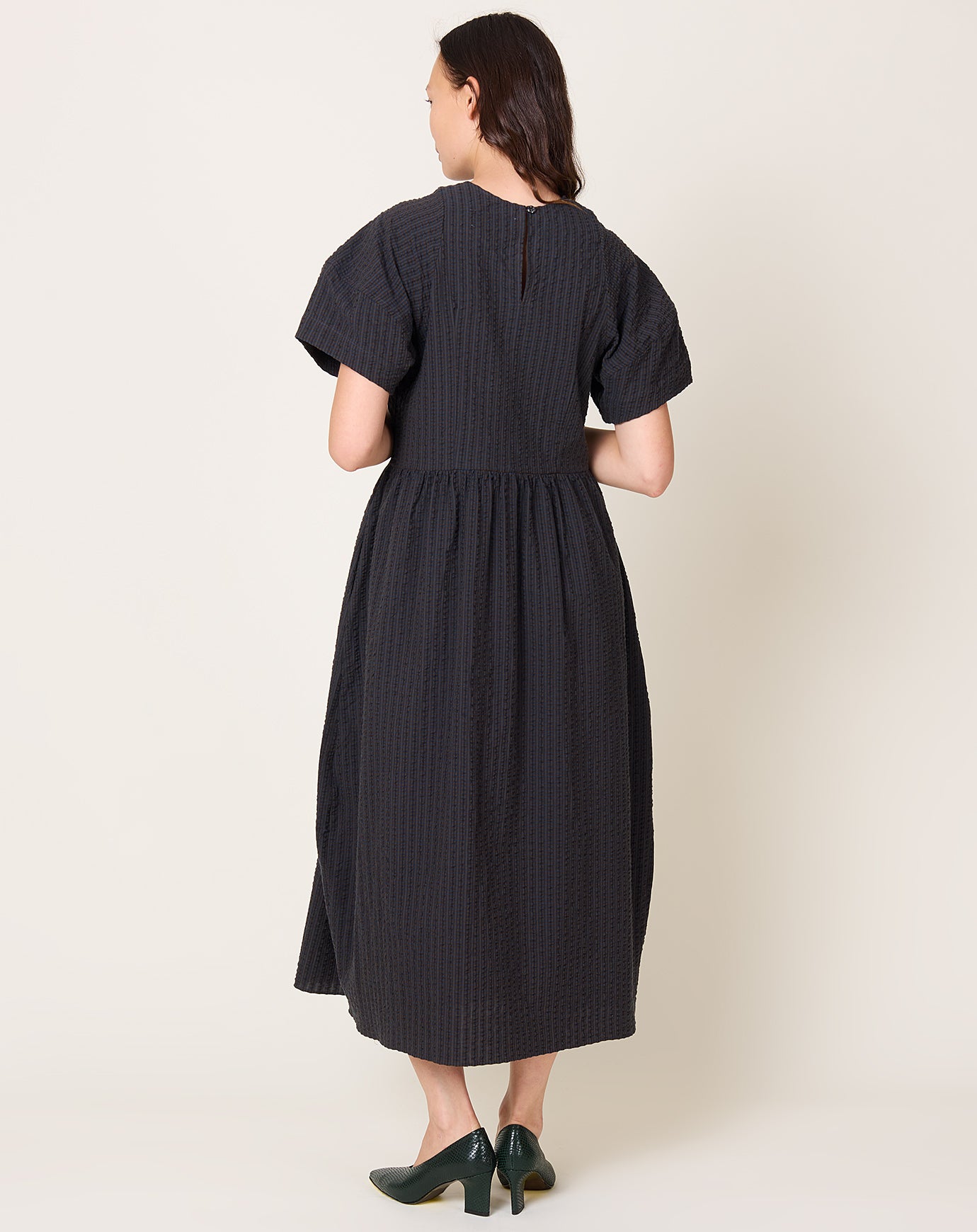 Fabiana Pigna Malu Dress in Navy Brown Melange