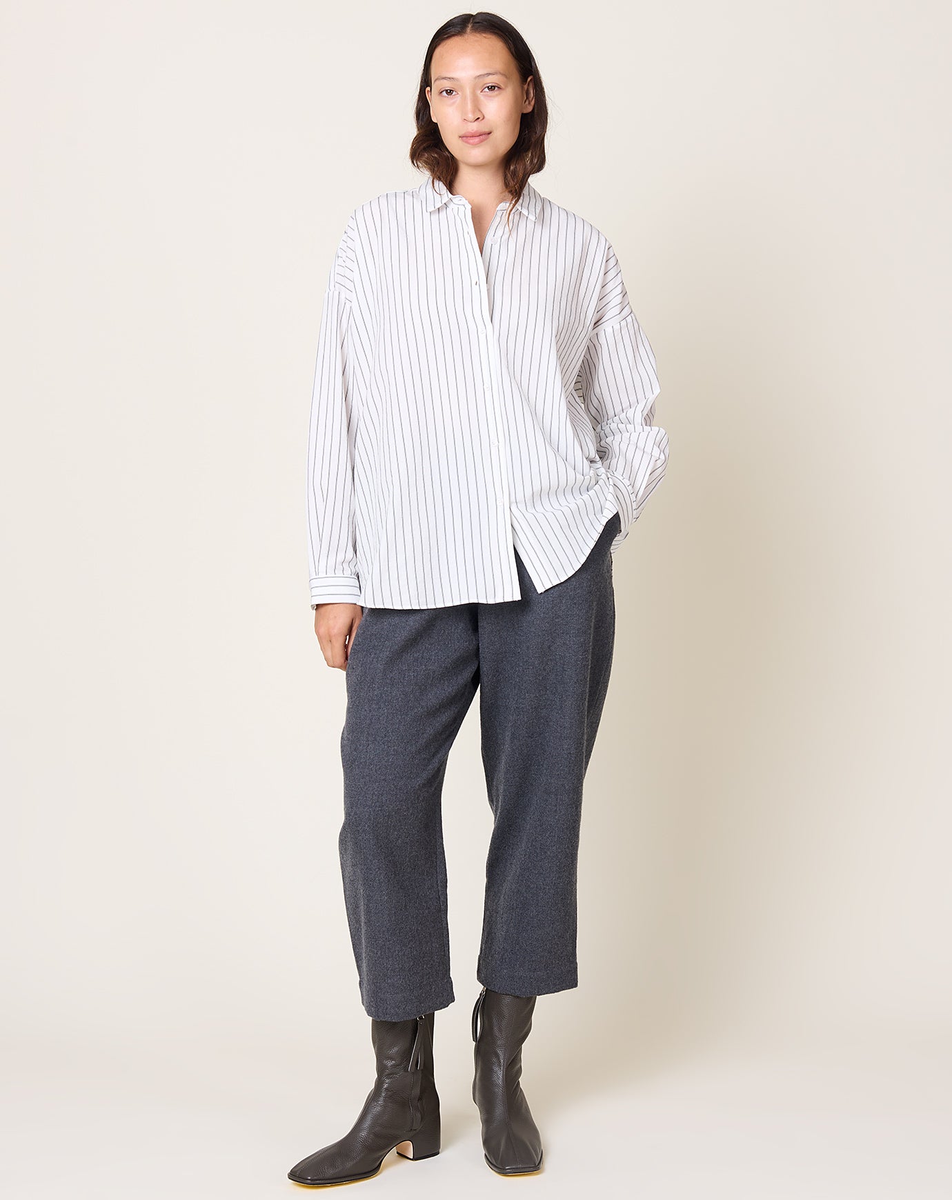 Fabiana Pigna Segun Blouse in Black & White Pinstripe