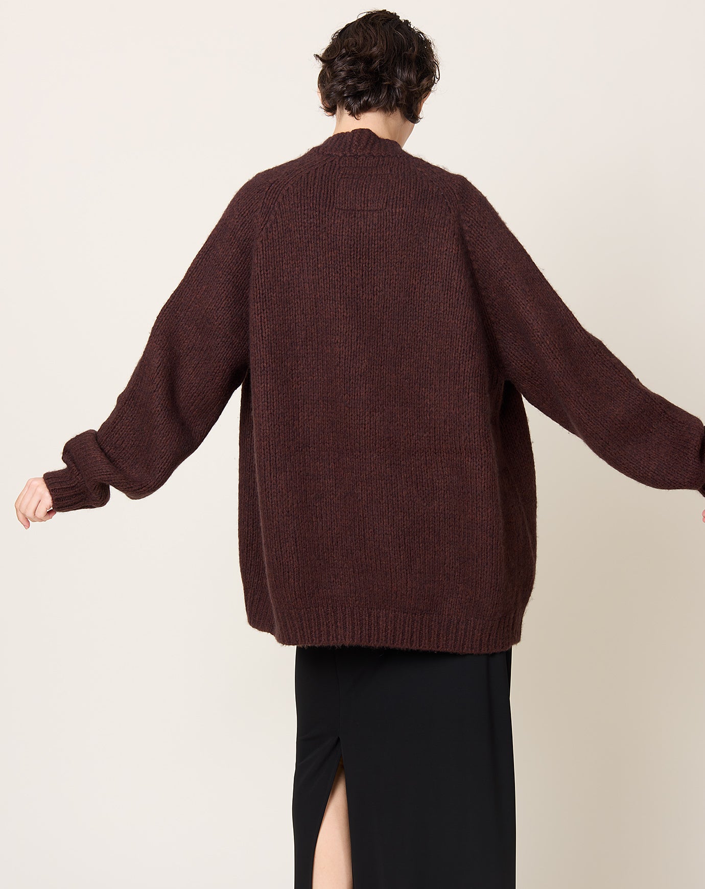 Frenckenberger Big Knit BF Cardigan in Americano