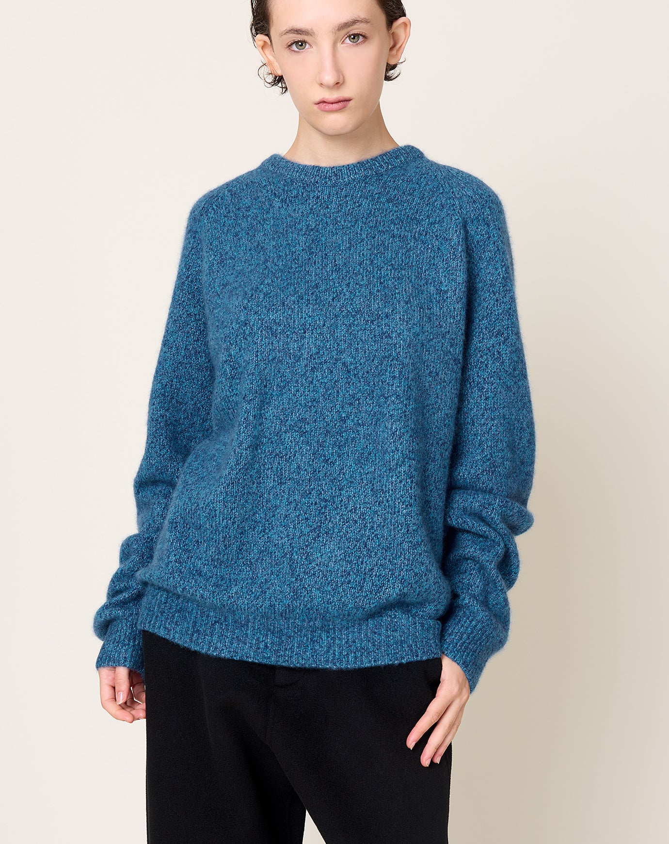 Frenckenberger BF R Neck Sweater in Bonito Marl