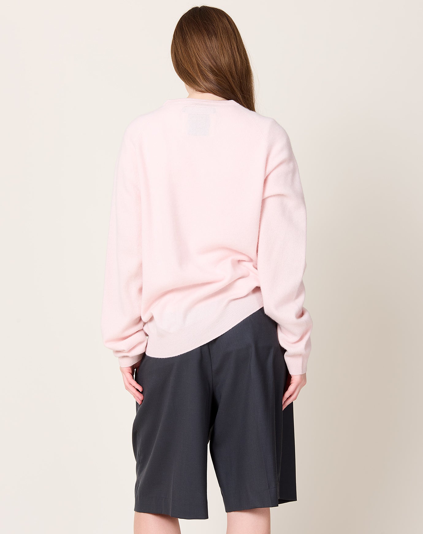 Frenckenberger BF R Neck Sweater in Light Pink