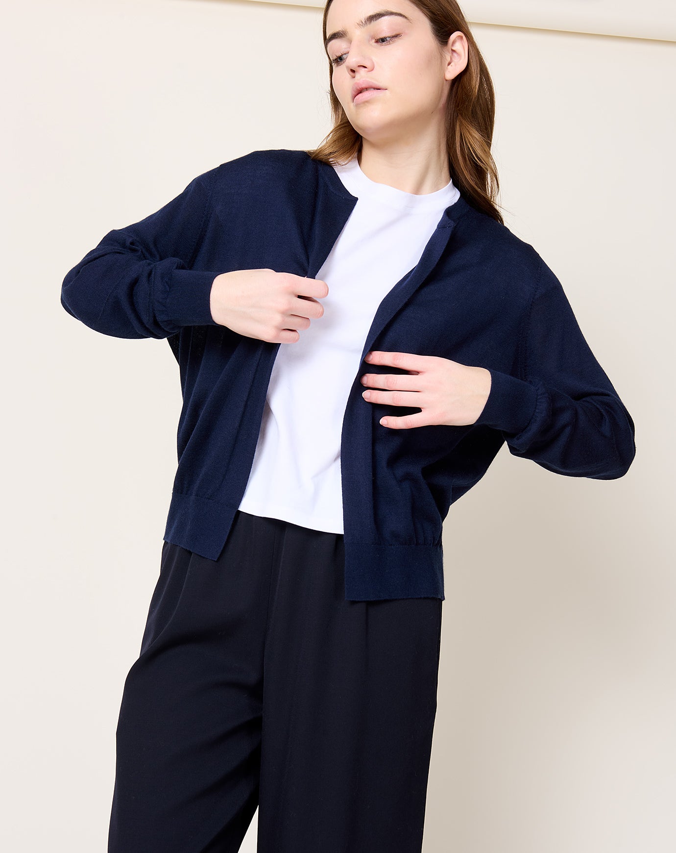 Frenckenberger Cashmere Silk Mini Bomber in Navy