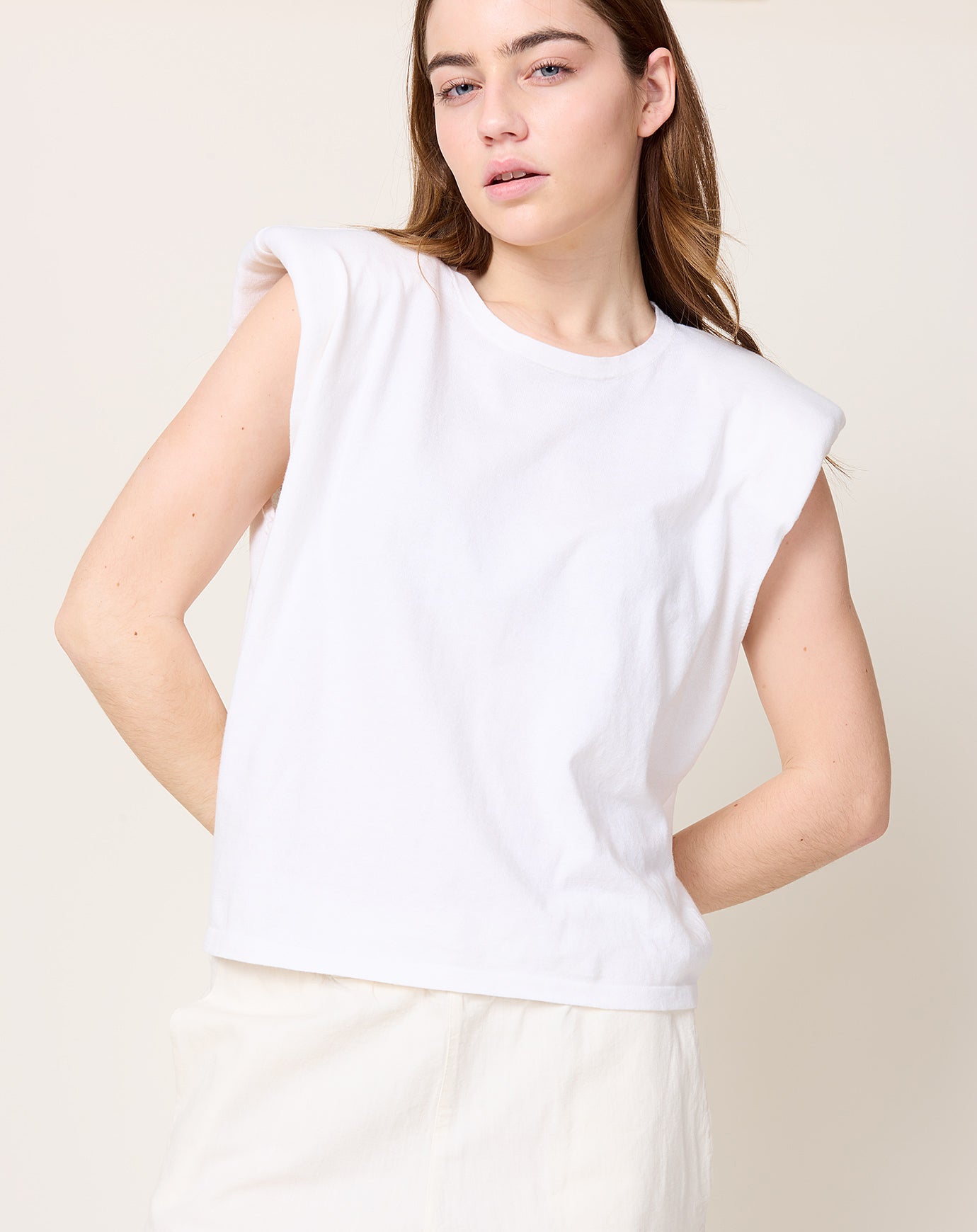 Frenckenberger Cashmere Silk SL Mini Shoulder T-Shirt in White