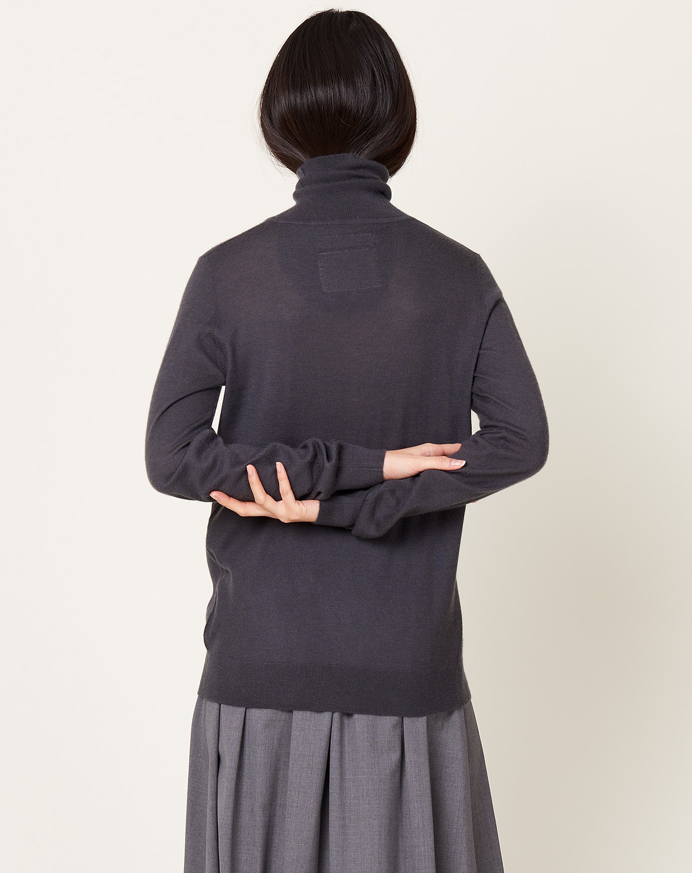 Frenckenberger High Neck Sweater in Faded Black