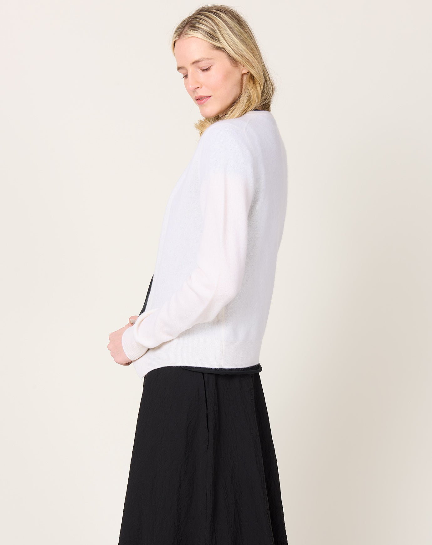 Frenckenberger Mini Cardigan in White