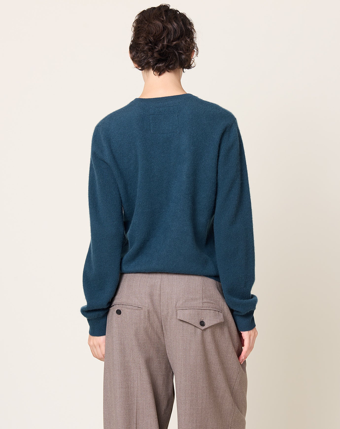 Frenckenberger Mini R Neck Sweater in Encre
