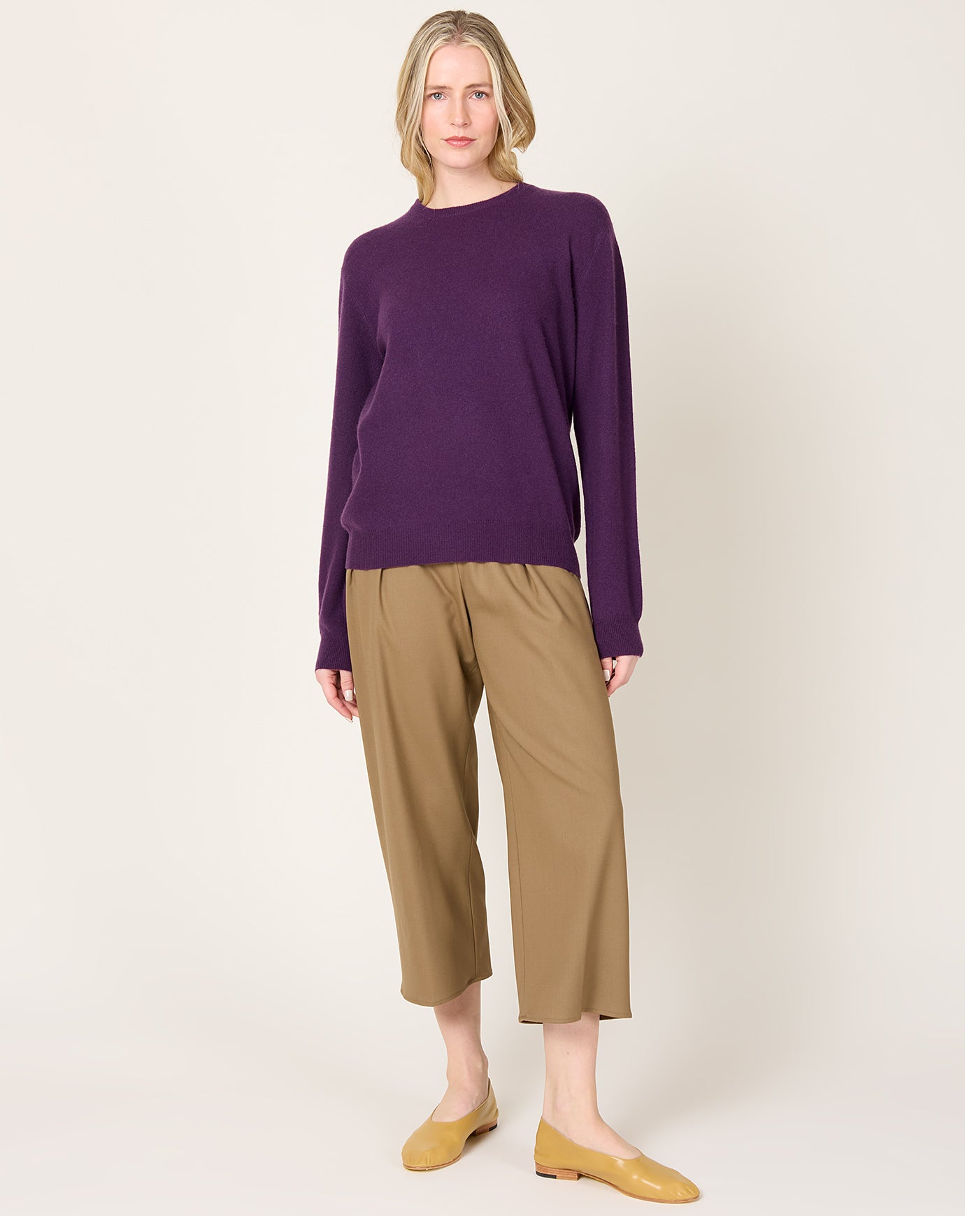 Frenckenberger Mini R Neck Sweater in Purple