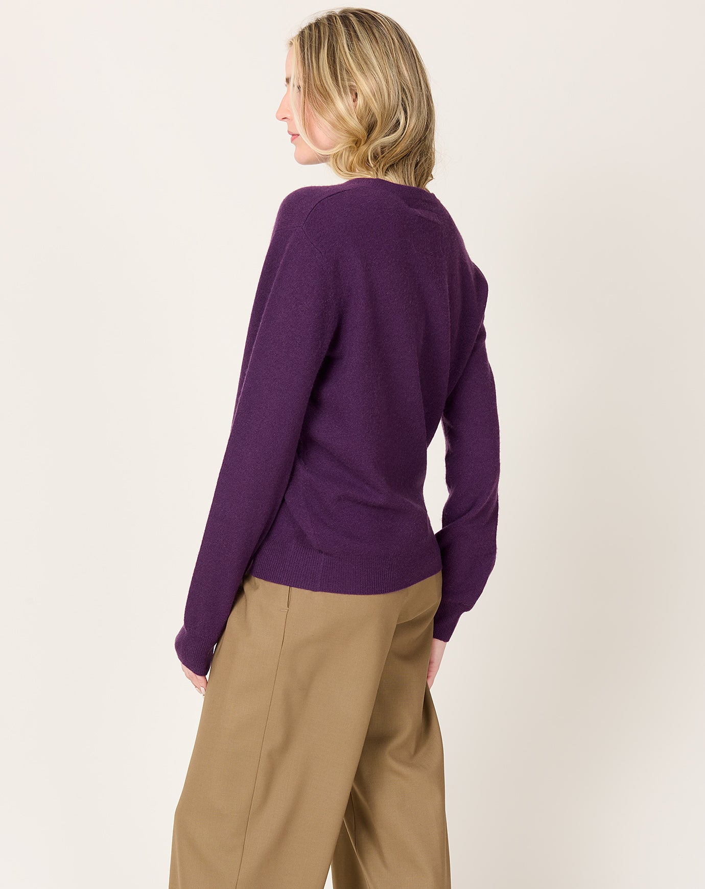 Frenckenberger Mini R Neck Sweater in Purple