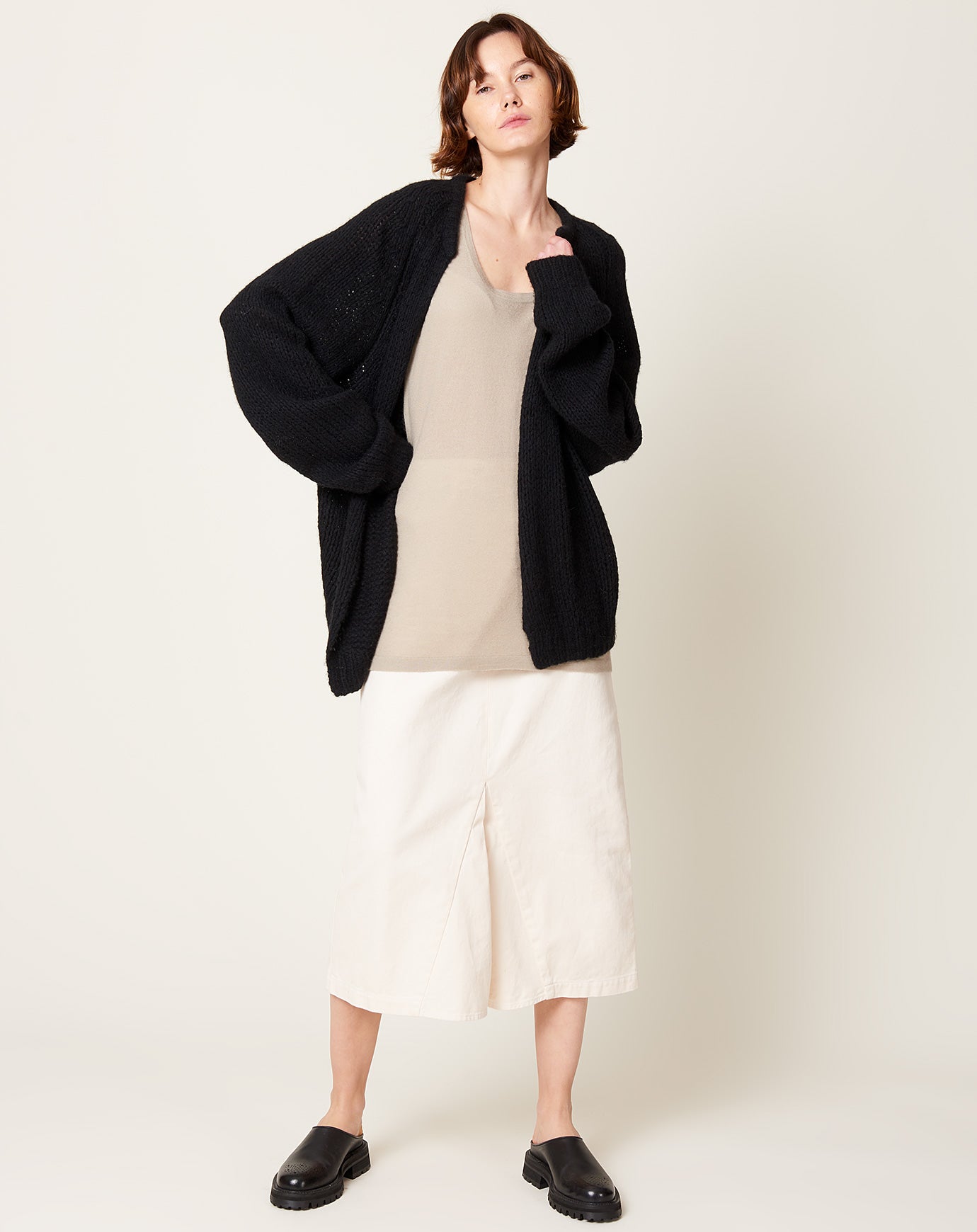 Frenckenberger Oversized Hand Knit Bomber in Black