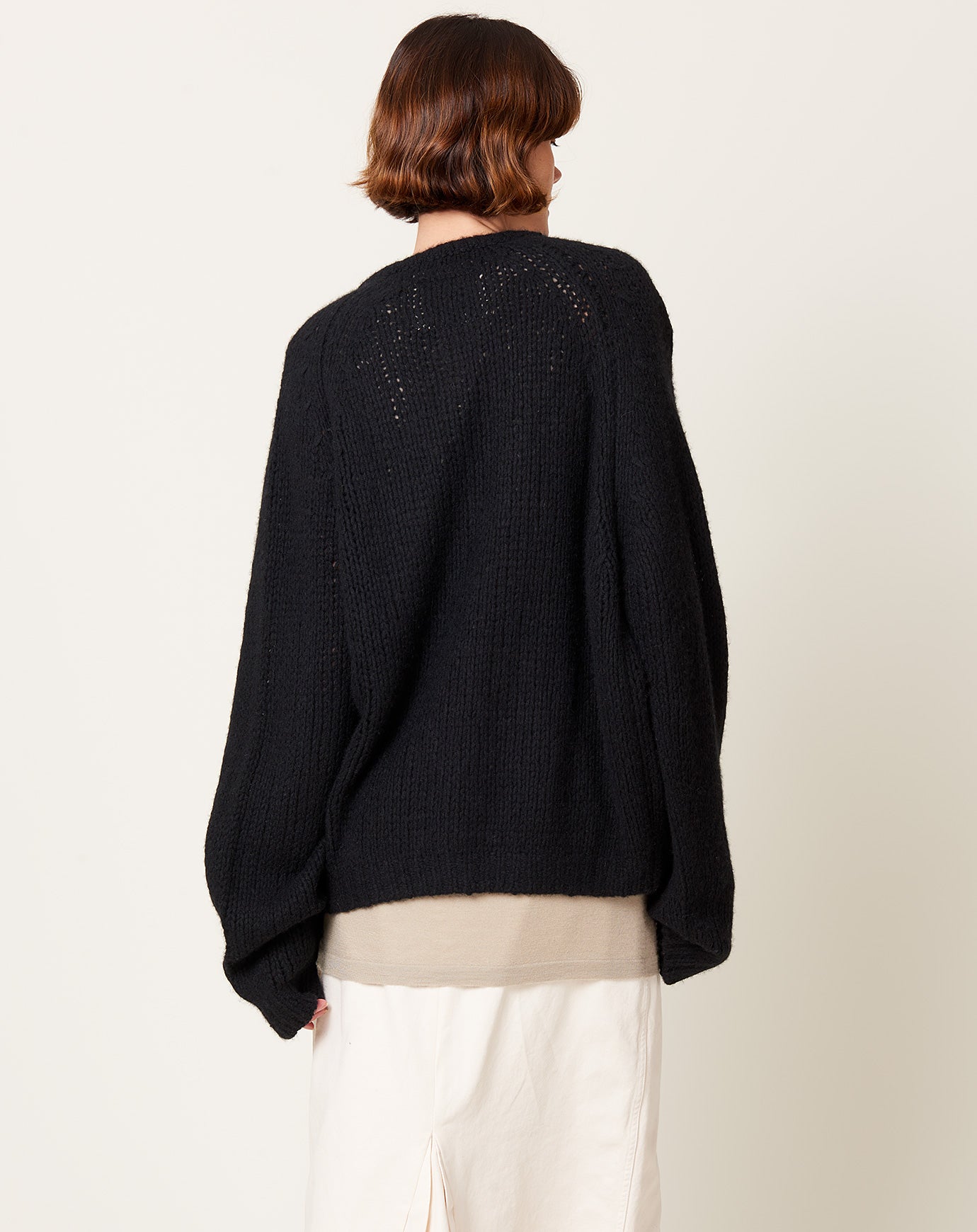 Frenckenberger Oversized Hand Knit Bomber in Black