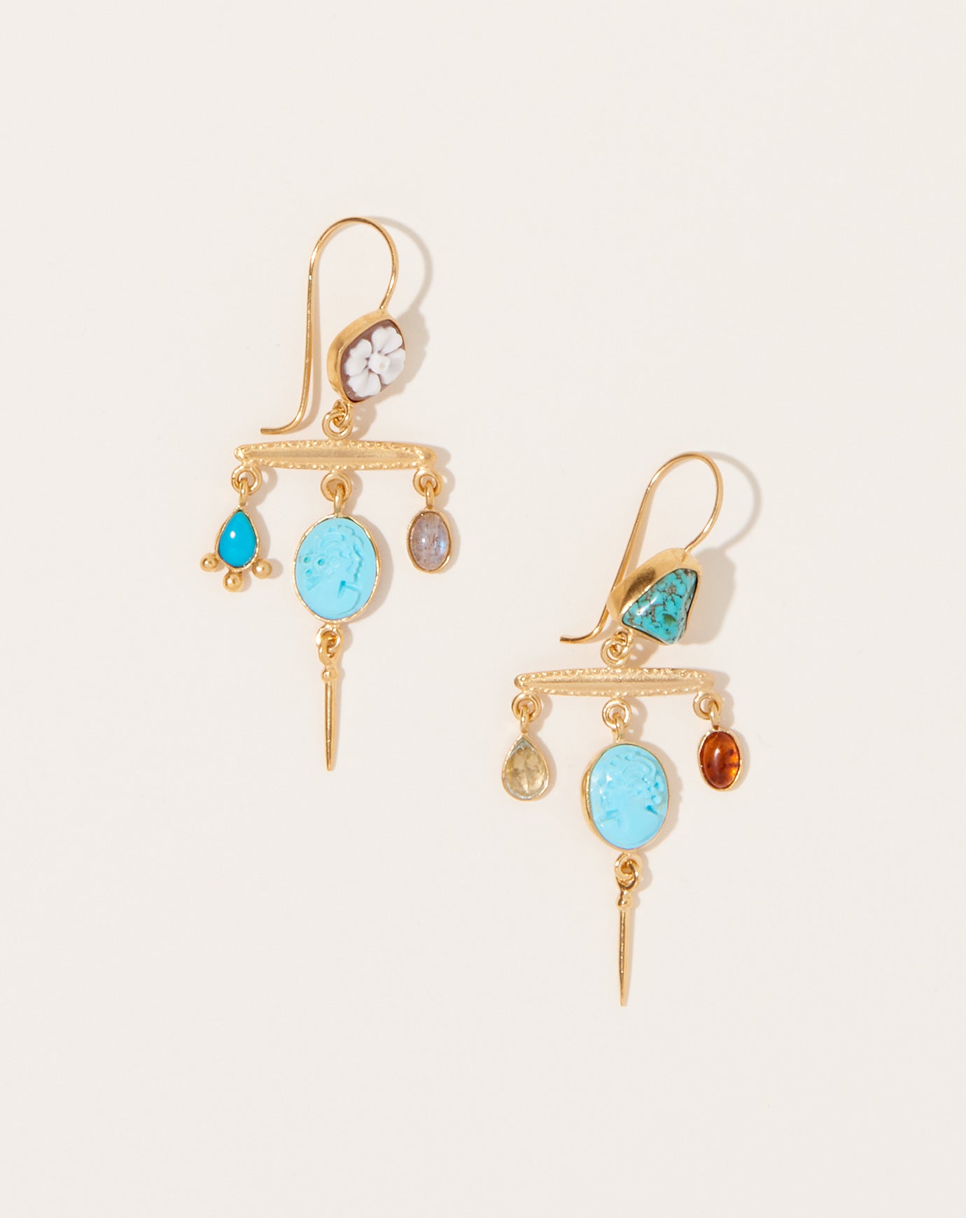 Grainne Morton Turquoise Victorian Pin Drop Earrings