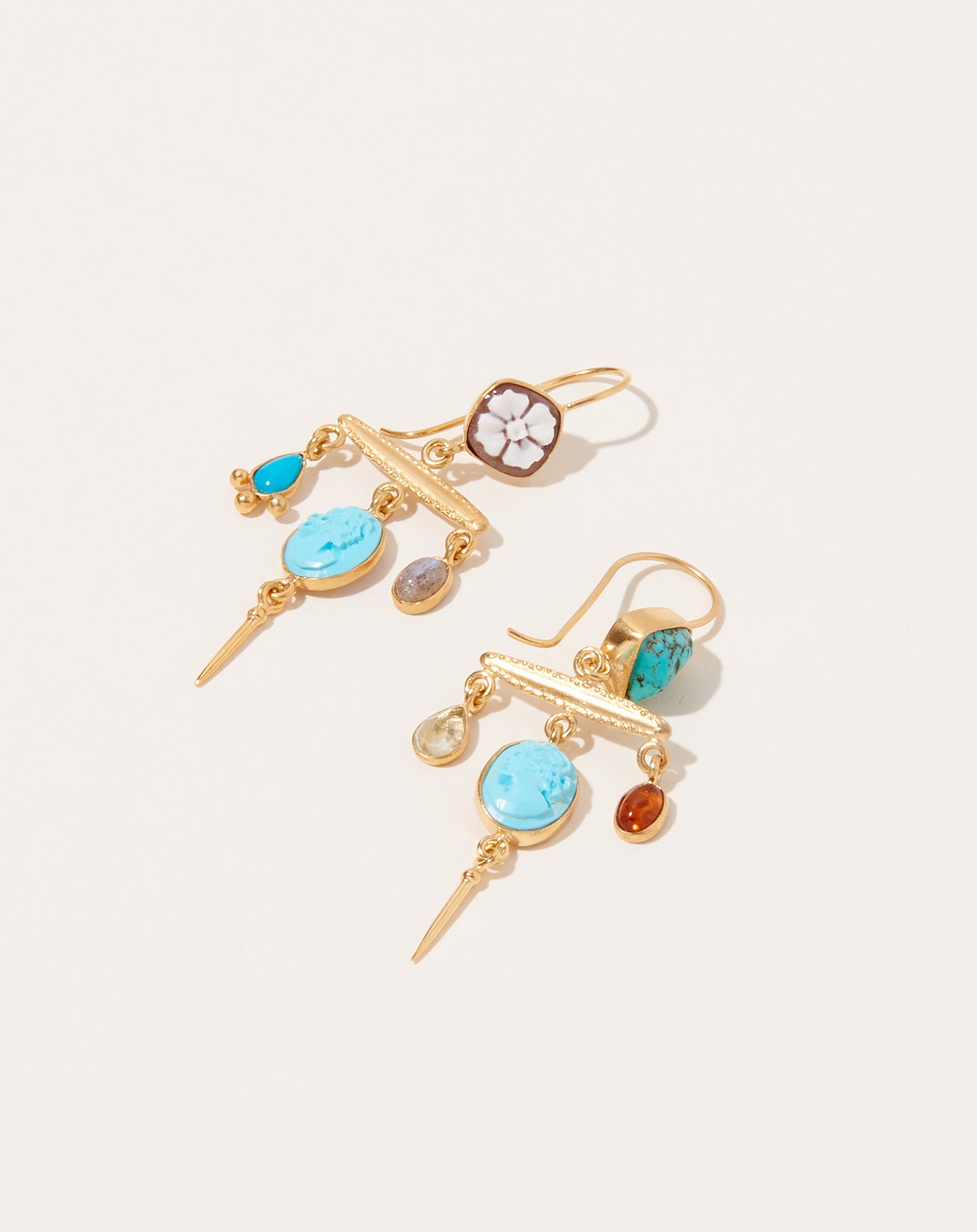 Grainne Morton Turquoise Victorian Pin Drop Earrings