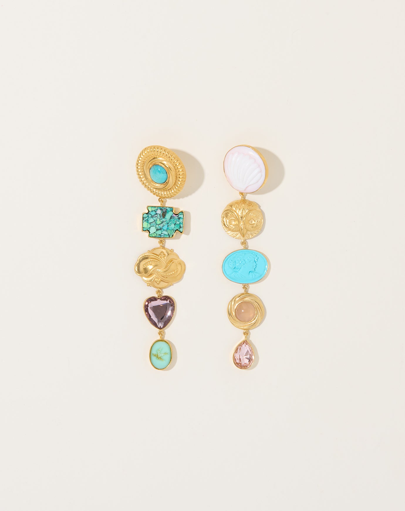 Grainne Morton Owl and Lady Drop Earrings