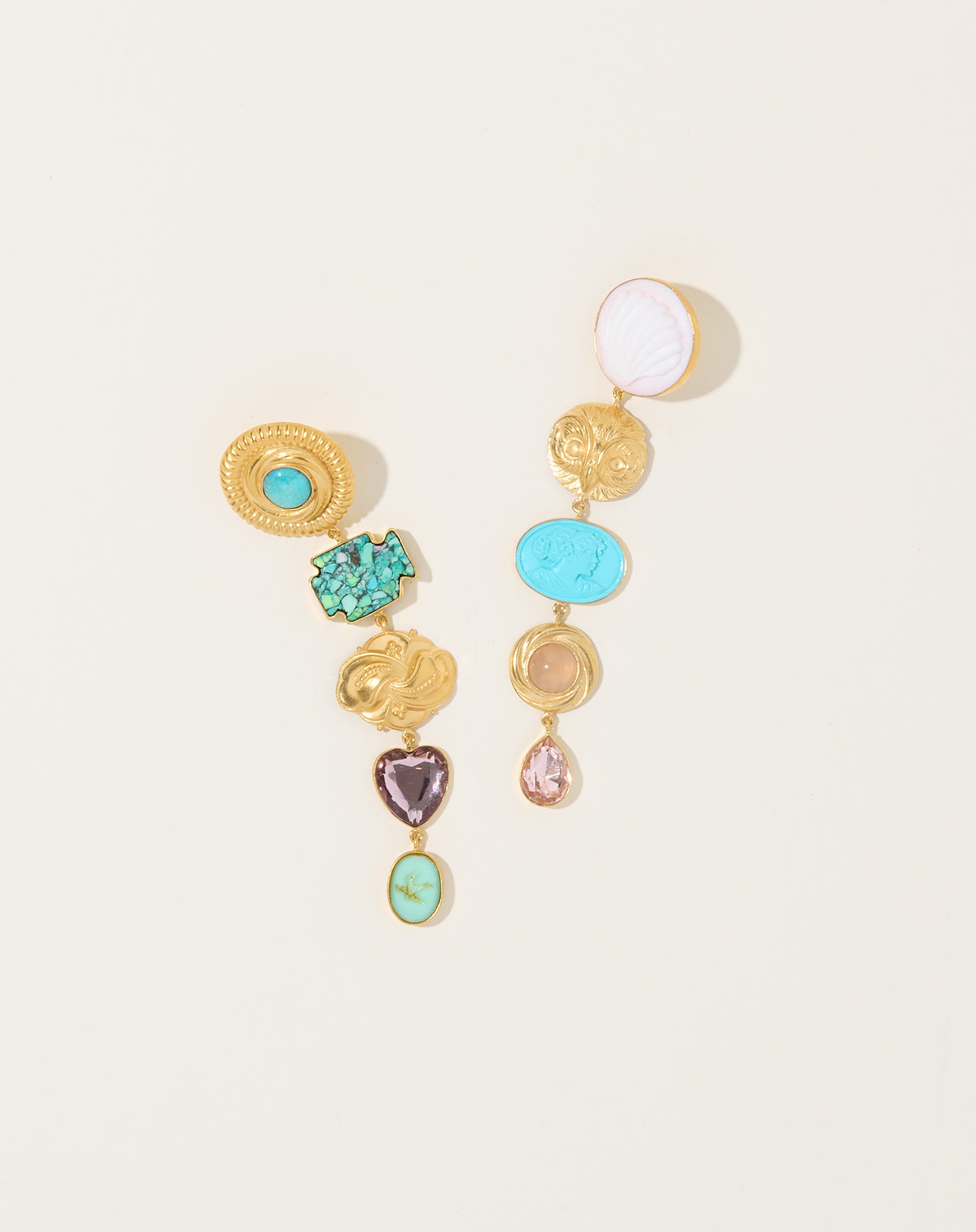 Grainne Morton Owl and Lady Drop Earrings
