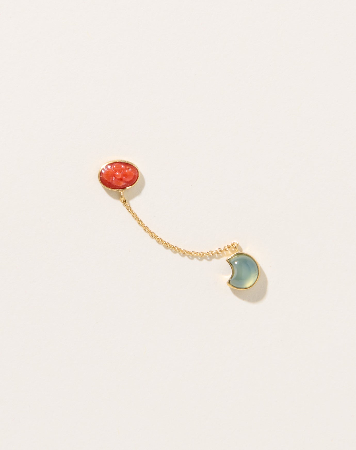 Grainne Morton Flower and Moon Double Stud Earring